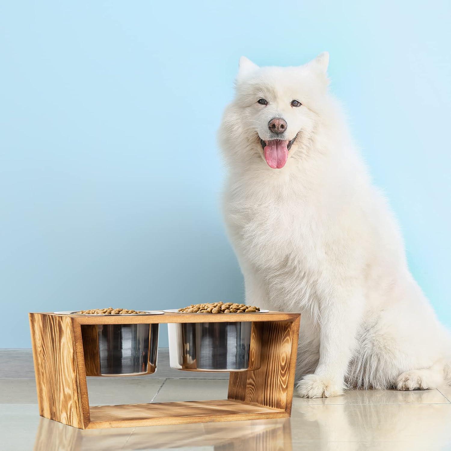 Soporte Elevado para Cuencos de Perros y Gatos VERGOODR Marrón
