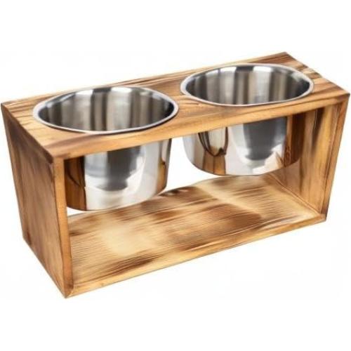 Soporte Elevado para Cuencos de Perros y Gatos VERGOODR Marrón