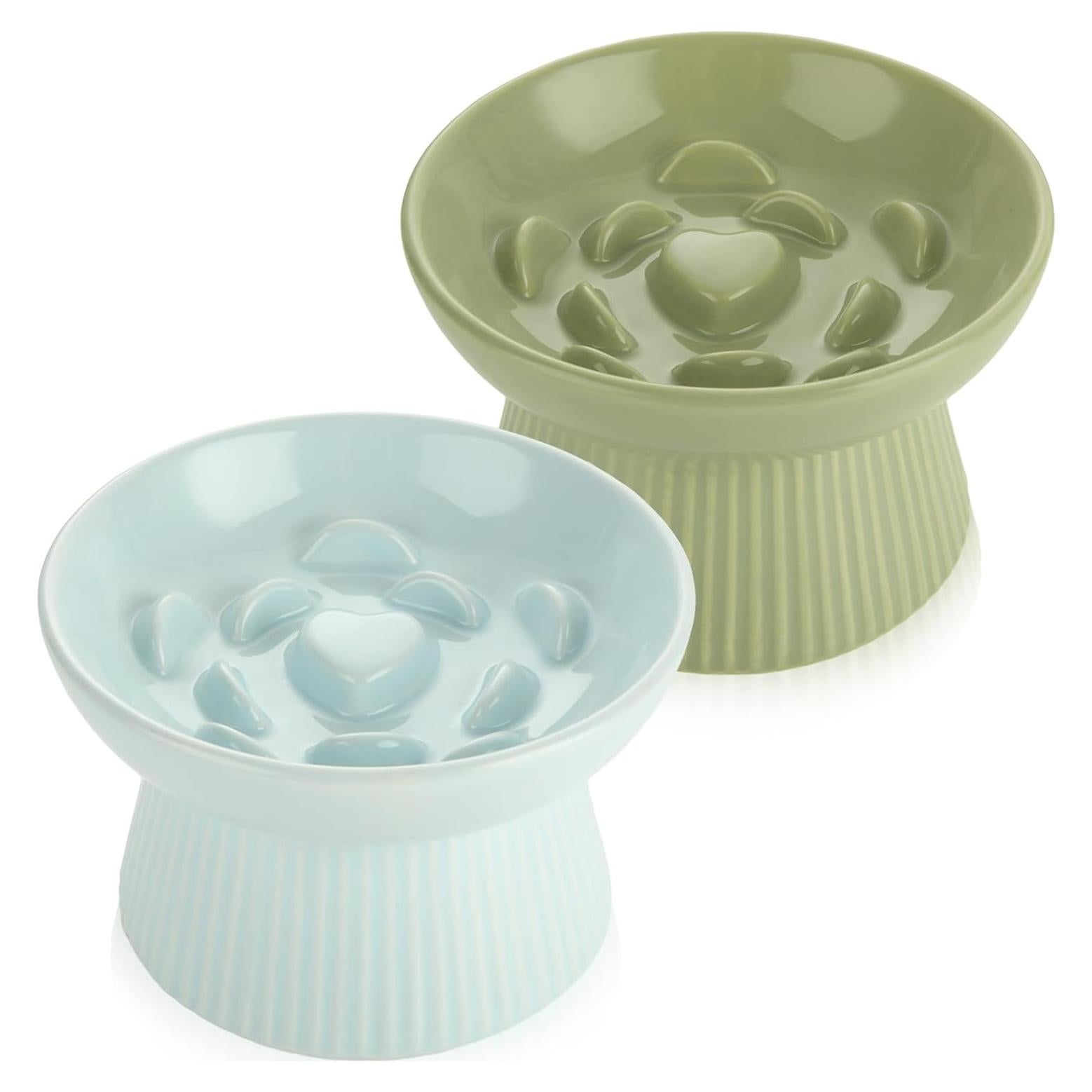 Tazón Elevado para Gatos STARVAST 2 Piezas Cerámica 15cm