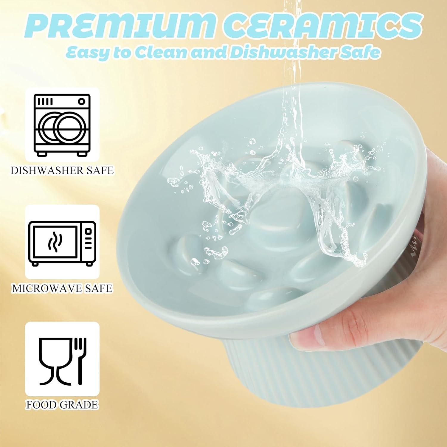 Tazón Elevado para Gatos STARVAST 2 Piezas Cerámica 15cm