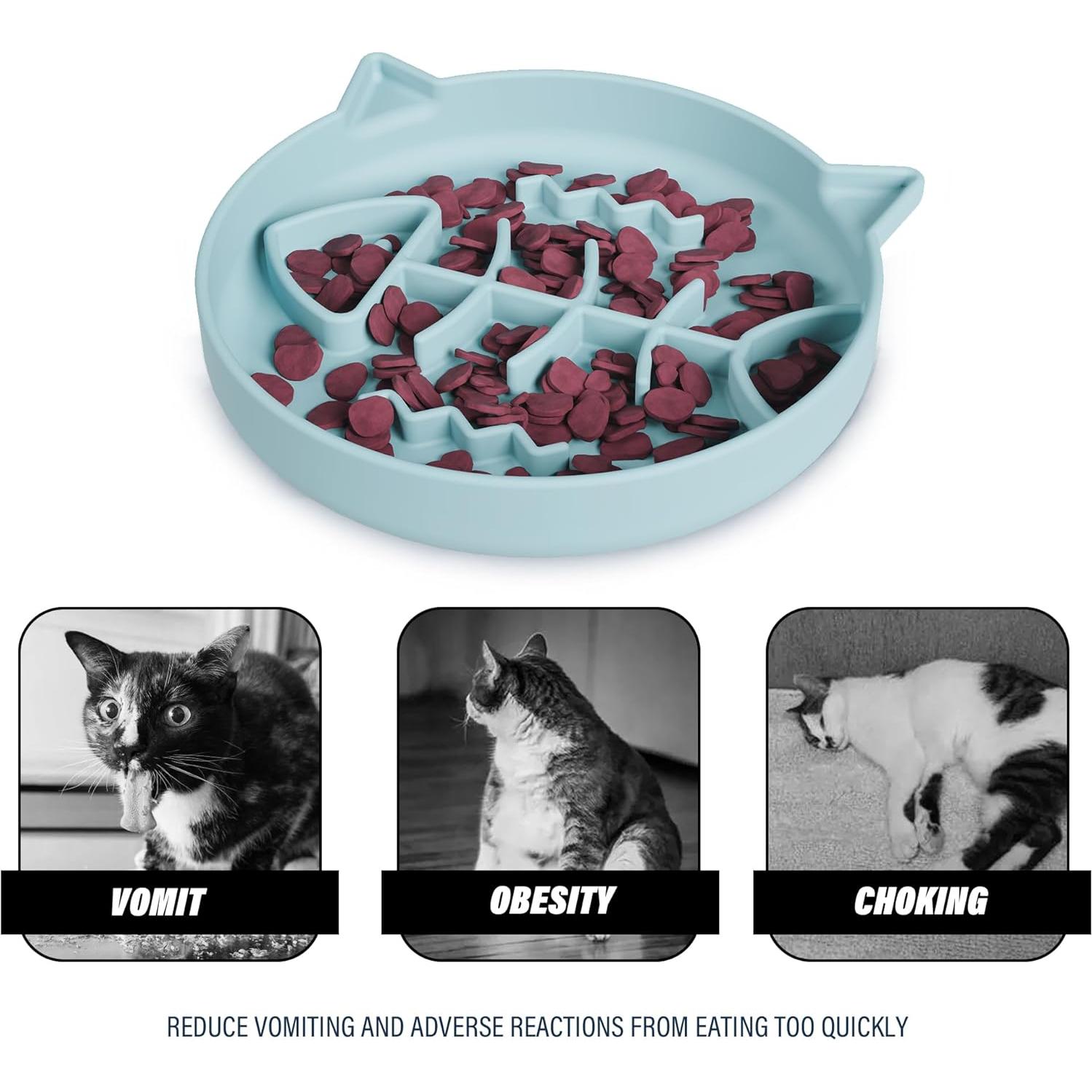 Tazón de Alimentación Lenta Slowpaw 1 Taza Azul Silicona