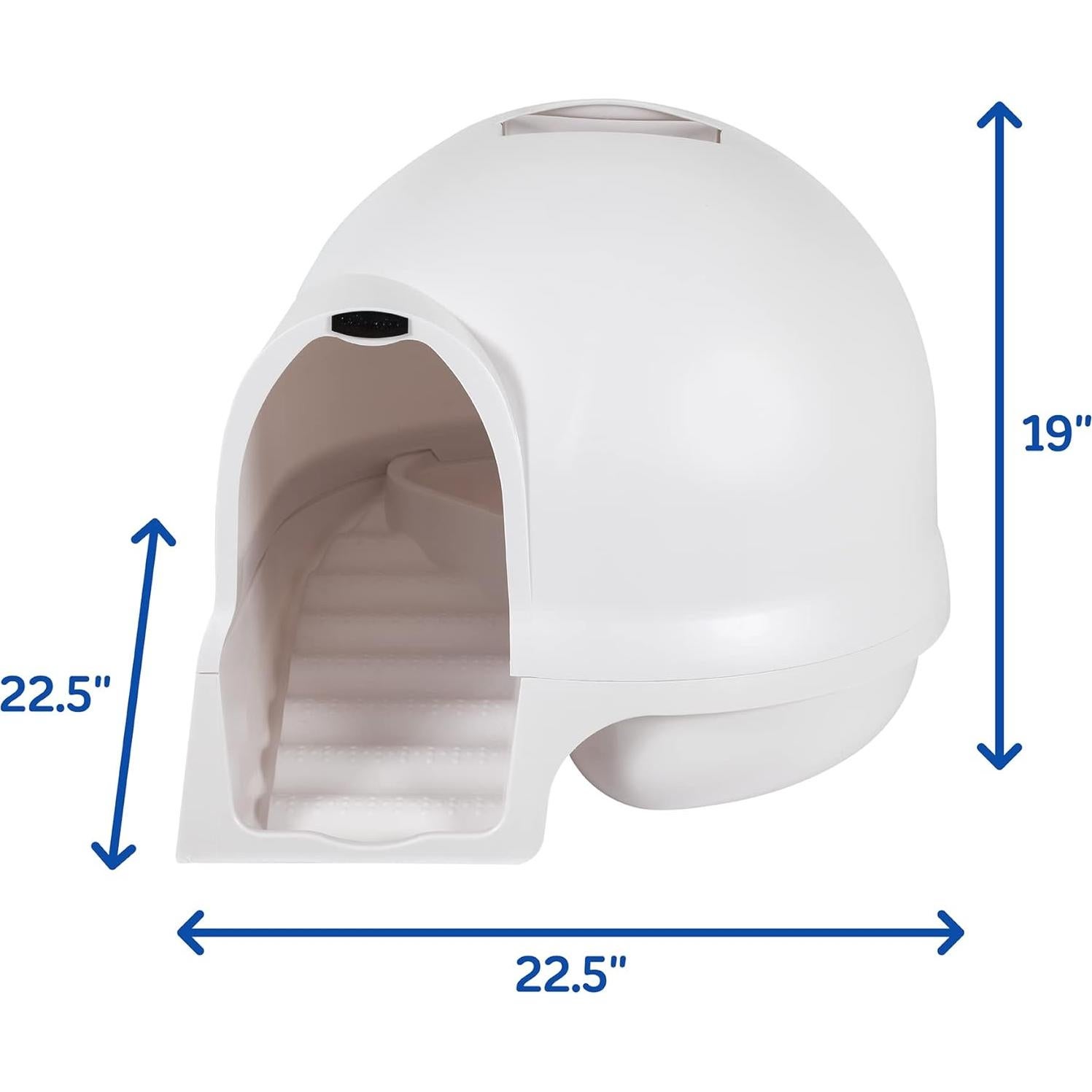 Caja de Arena Cubierta Petmate Booda Clean Step Dome - Blanco Perla