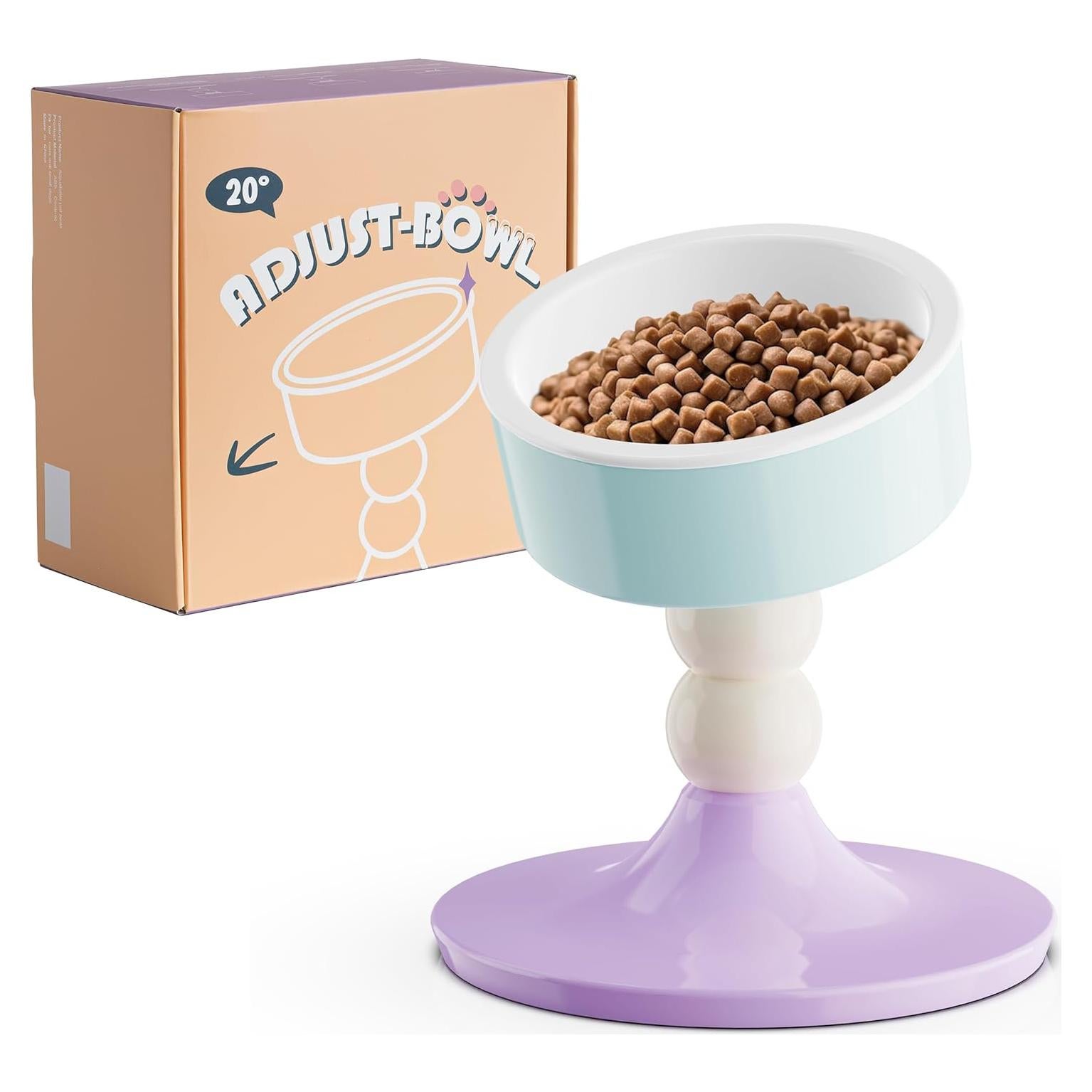 Cuenco Elevado Ajustable para Gatos y Perros Pequeños Petmate