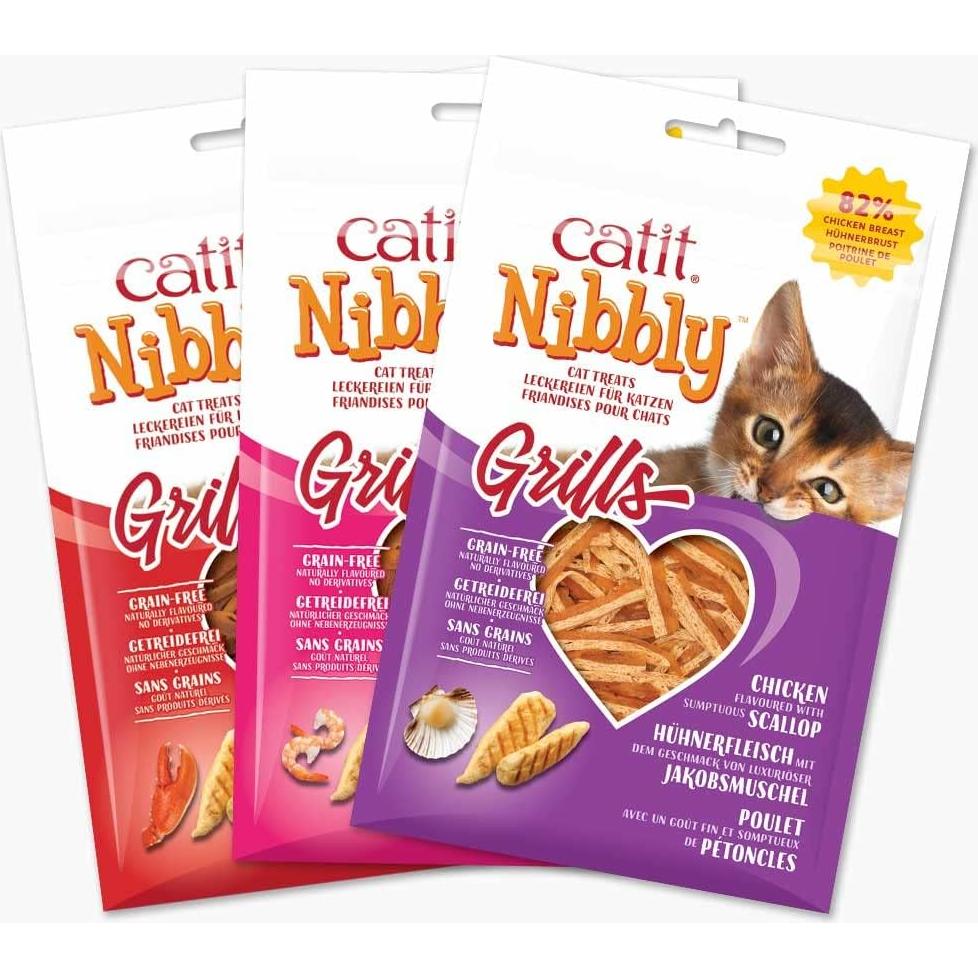 Golosinas para Gatos Catit Nibbly Grills Pollo y Vieira 30g