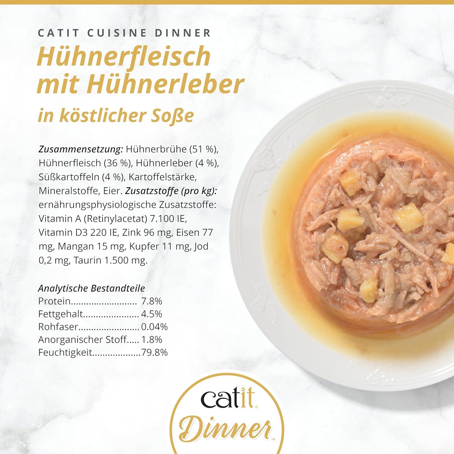 Catit Chicken Dinner with Liver & Sweet Potato – Hydrating and Healthy Wet Cat Food for Cats of All Ages