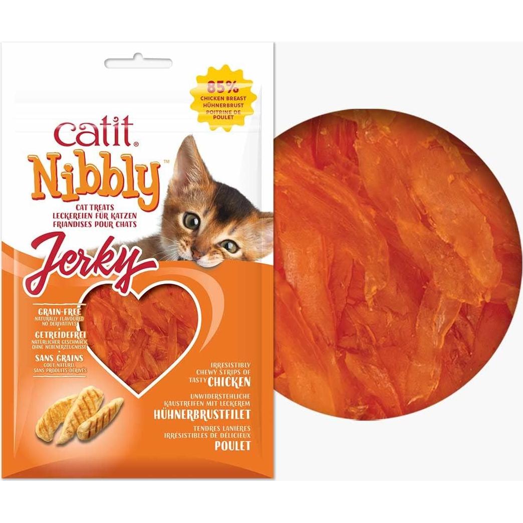 Golosinas para Gatos Catit Nibbly Jerky Pollo 30g (2 Paquetes)