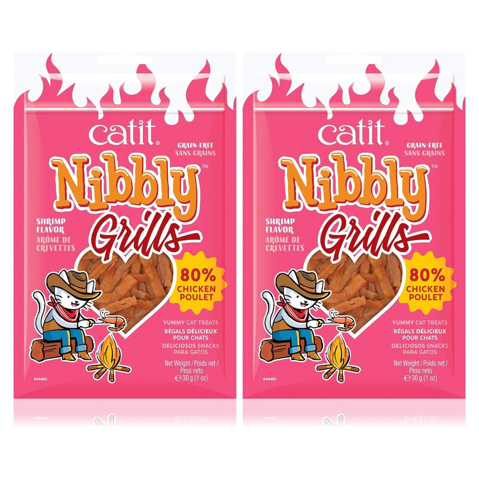 Golosinas para Gatos Catit Nibbly Grills Pollo y Camarón 60g