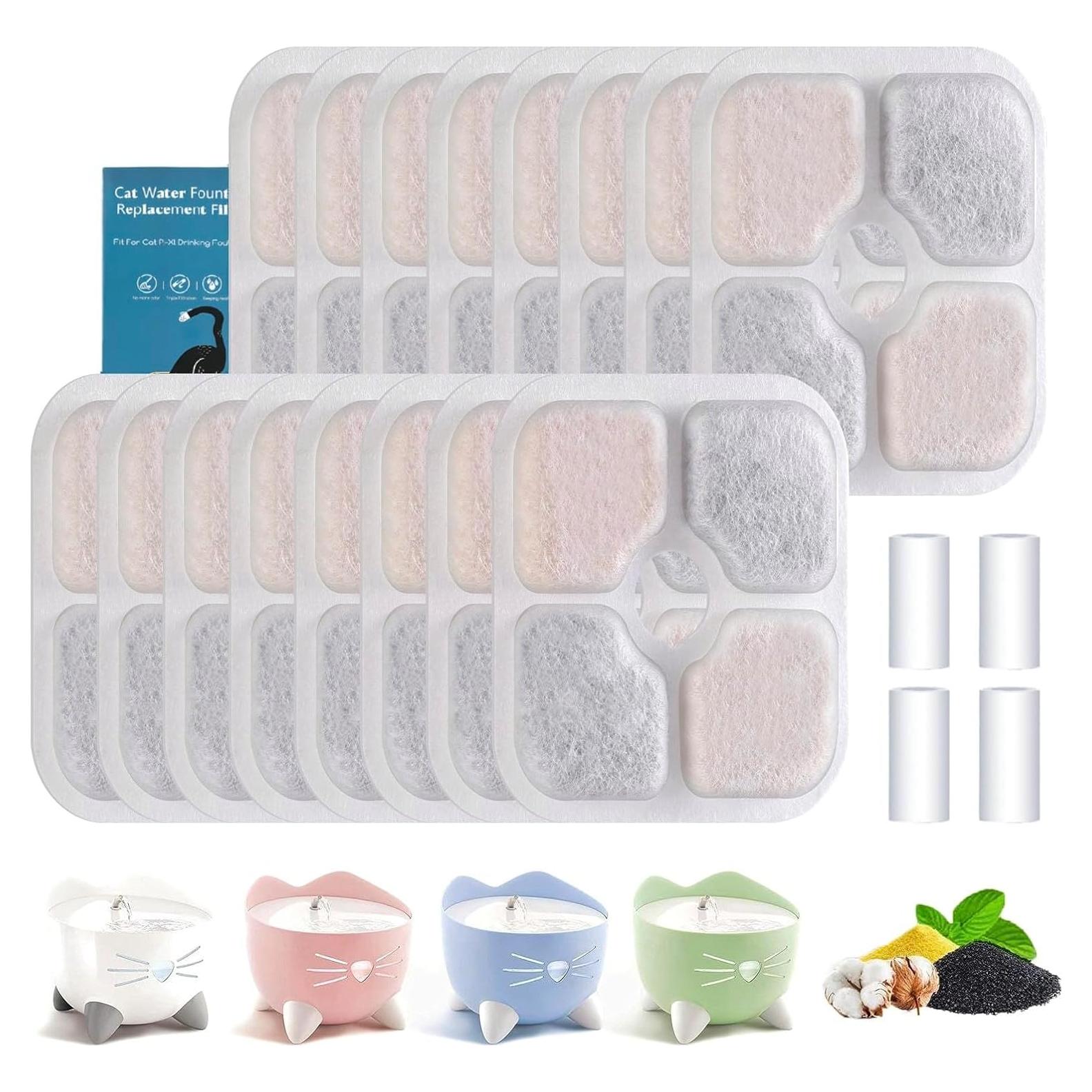 Filtros de Agua para Gatos Vovoloki Pixi - 16 Filtros + 4 Tubos