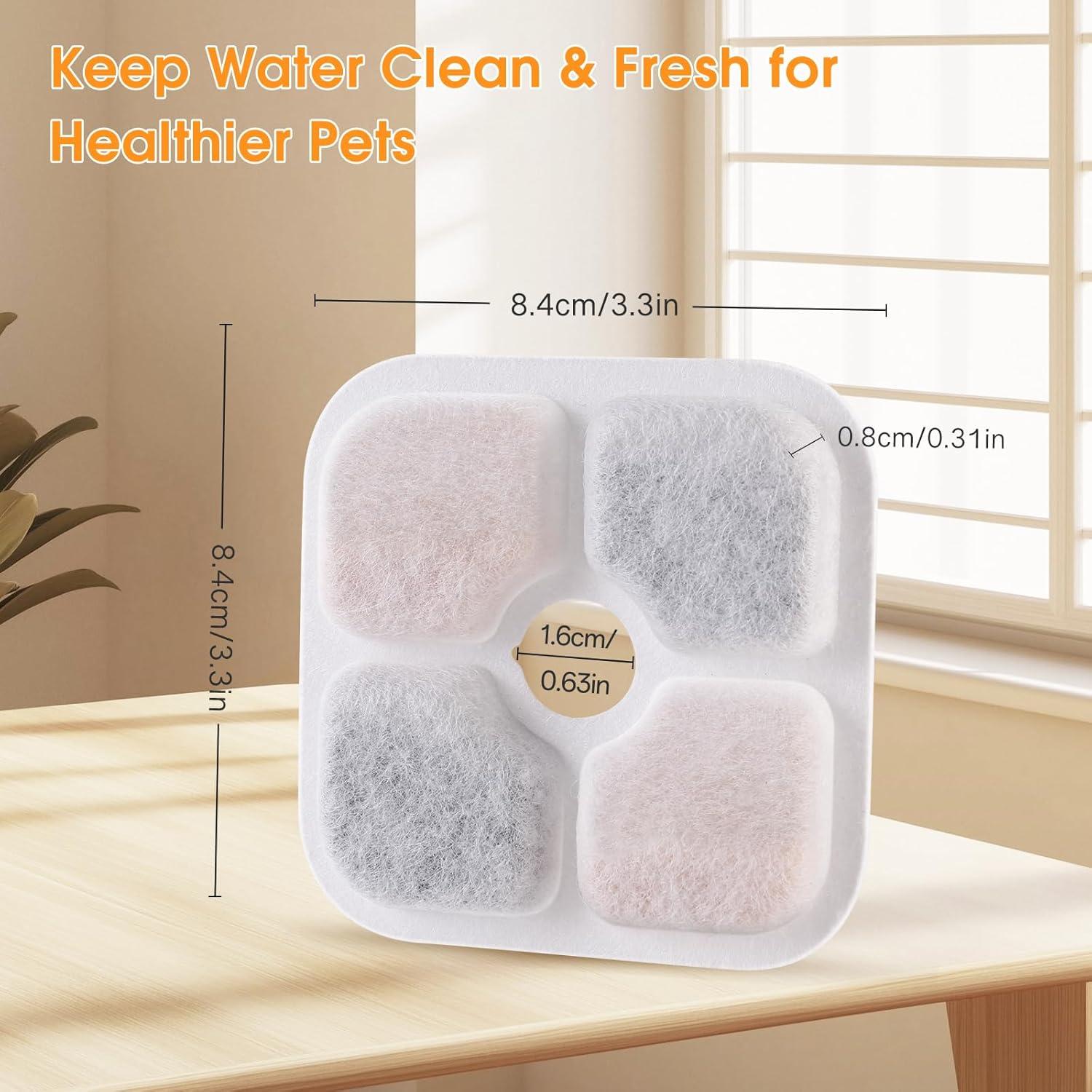 Filtros de Agua para Gatos Vovoloki Pixi - 16 Filtros + 4 Tubos