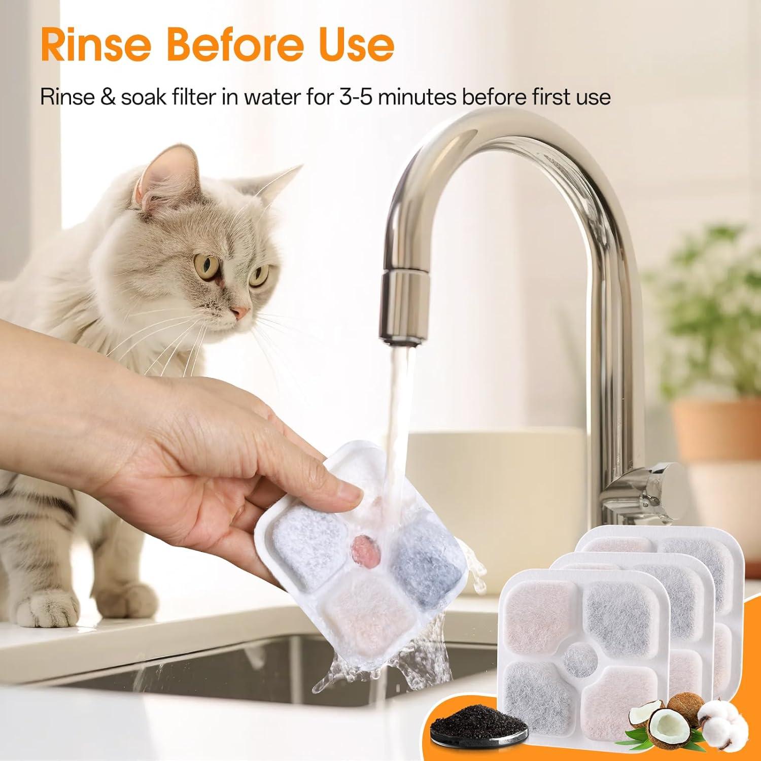 Filtros de Agua para Gatos Vovoloki Pixi - 16 Filtros + 4 Tubos