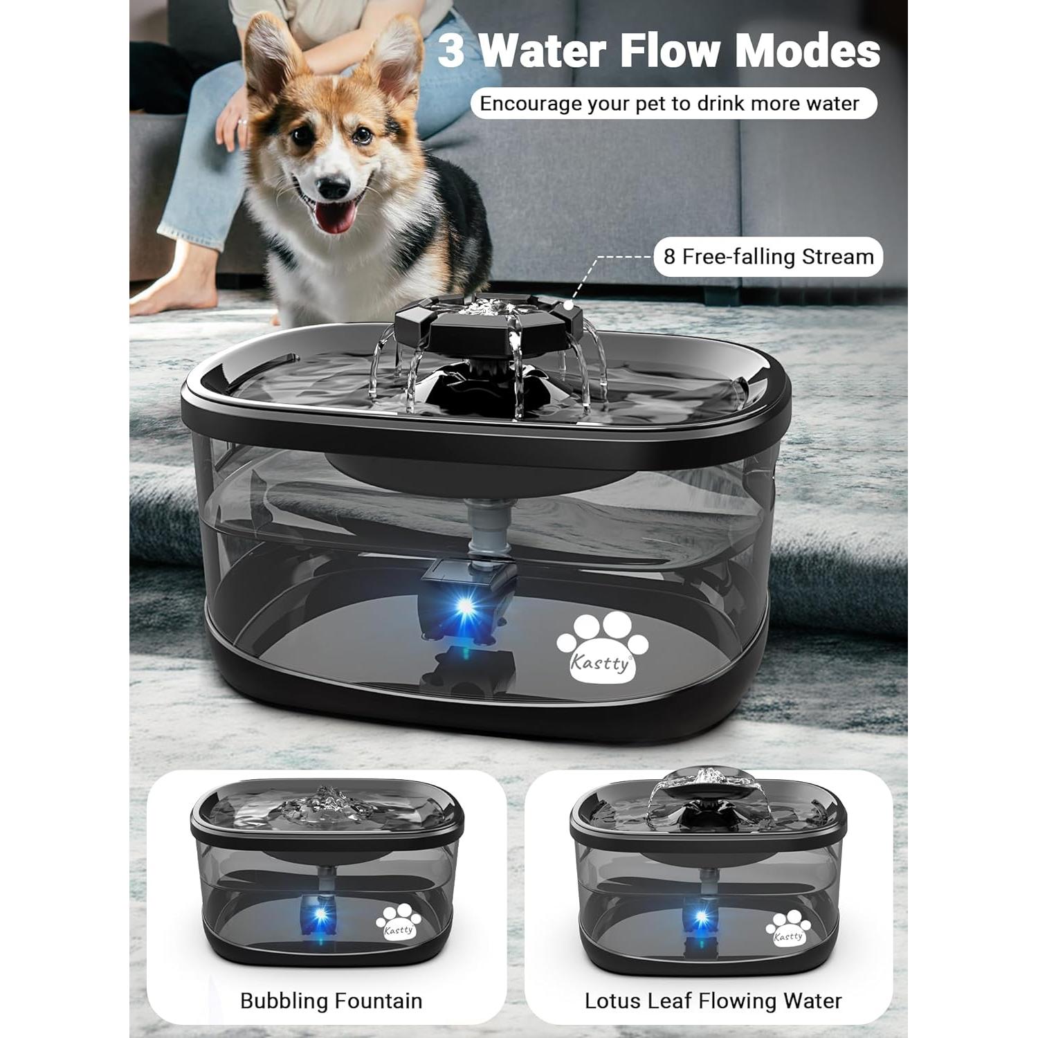 Fuente de Agua para Perros y Gatos Kastty 9.5L Filtro Grande