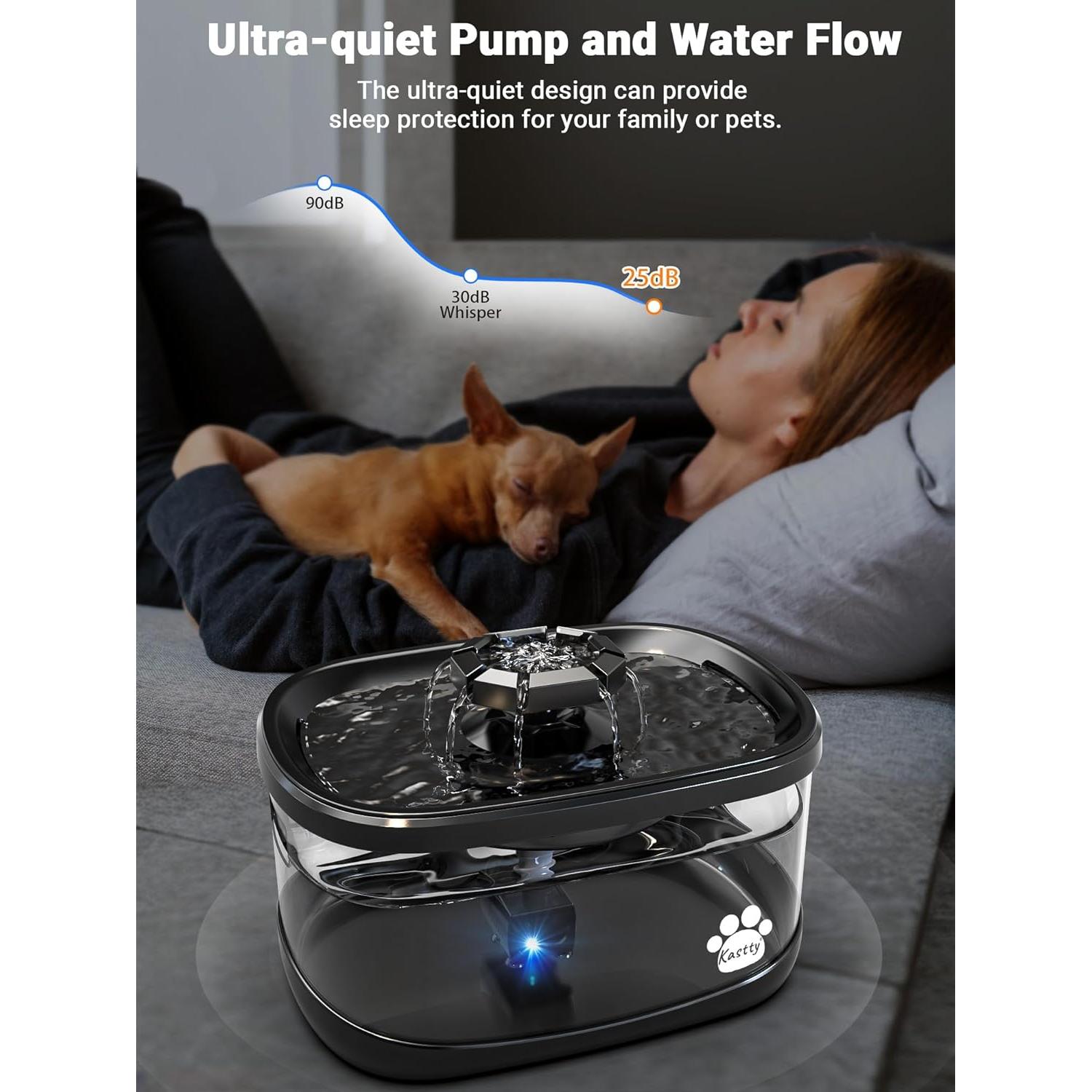 Fuente de Agua para Perros y Gatos Kastty 9.5L Filtro Grande