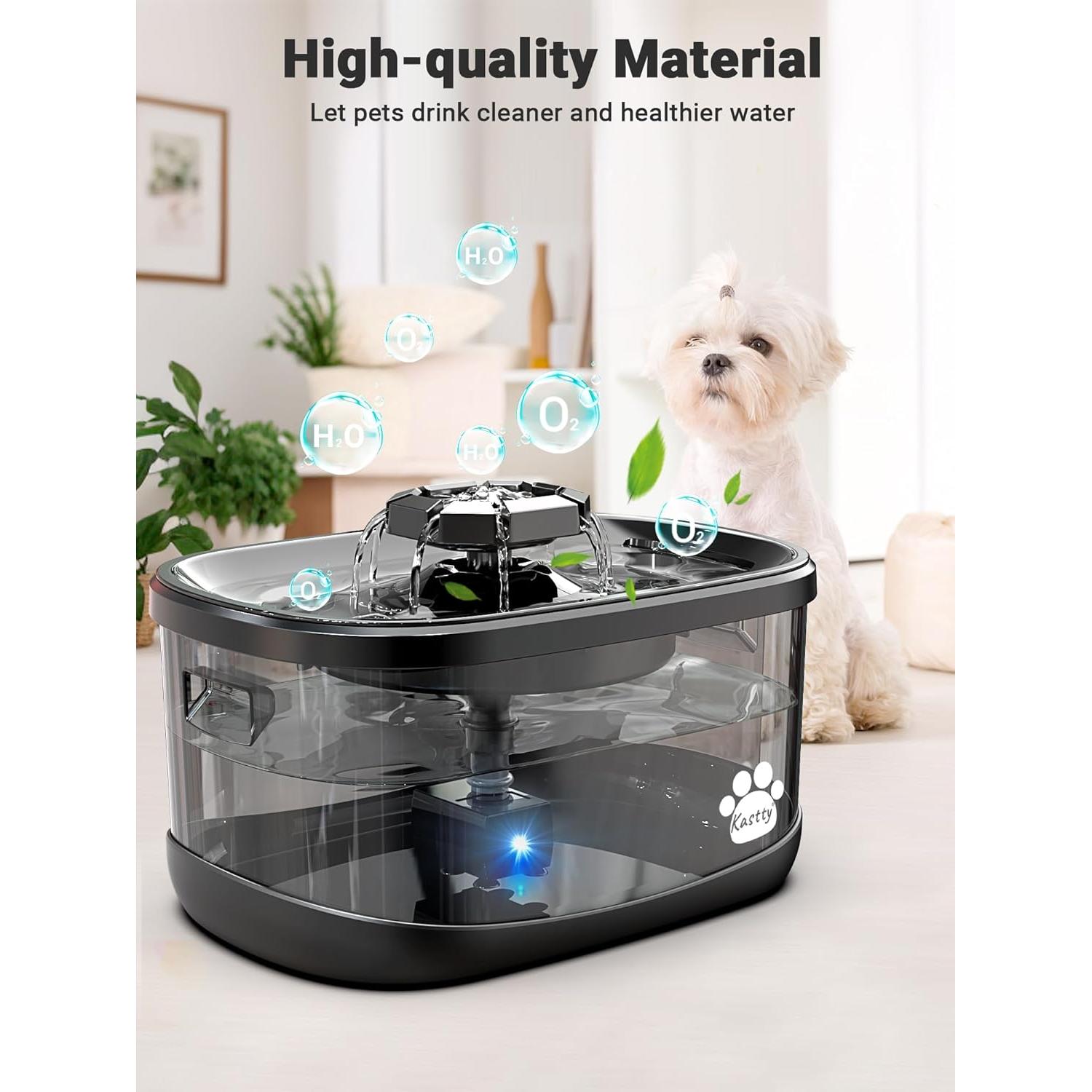 Fuente de Agua para Perros y Gatos Kastty 9.5L Filtro Grande