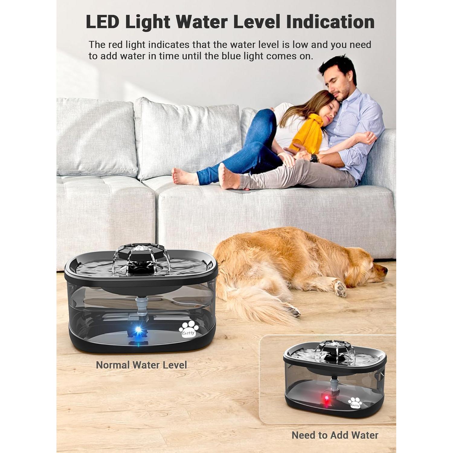 Fuente de Agua para Perros y Gatos Kastty 9.5L Filtro Grande