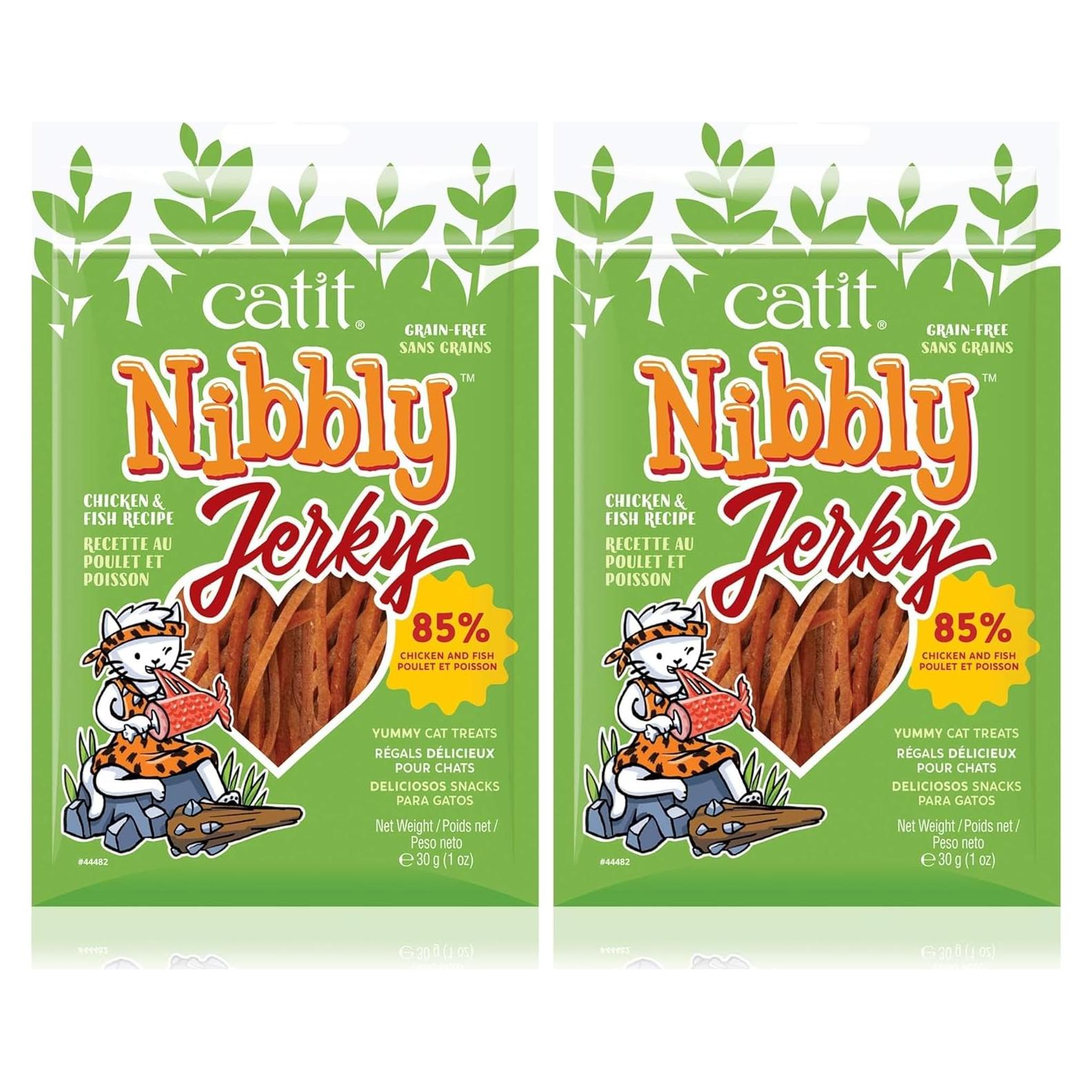 Golosinas para Gatos Catit Nibbly Jerky Pollo y Pescado 60g