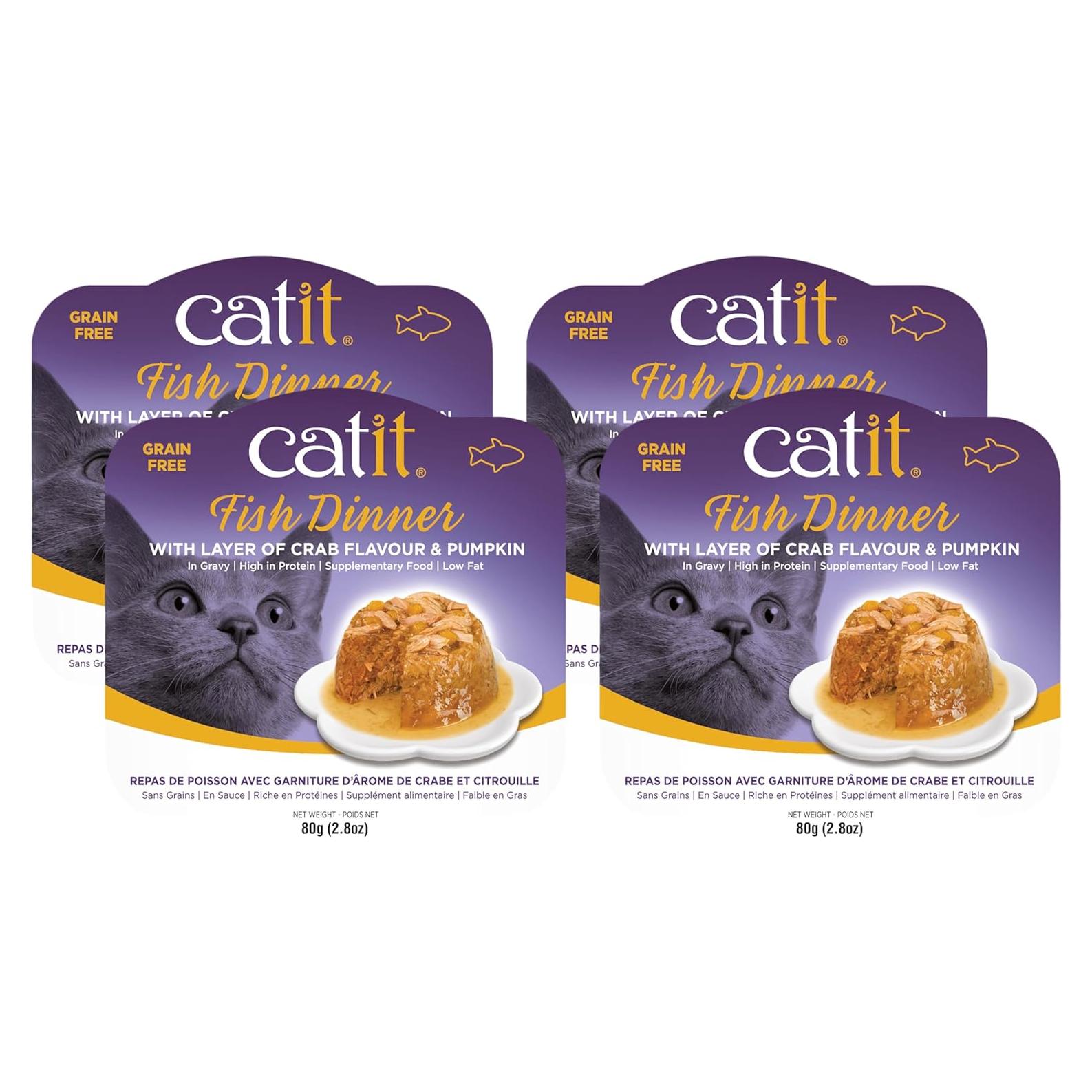 Comida Húmeda para Gatos Catit Sabor Cangrejo y Calabaza 4x320g