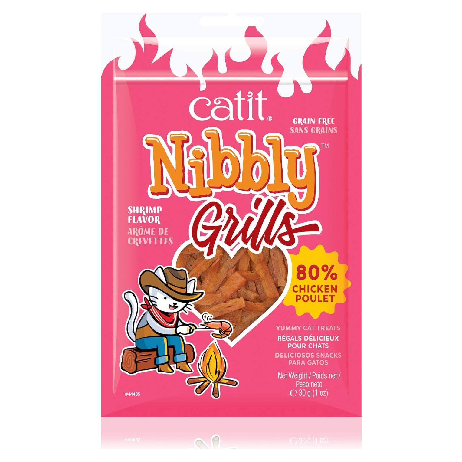 Catit Nibbly Grills Cat Treats, Chicken & Shrimp Recipe - Grain-Free Cat Treat 1.06 Ounce (Pack of 1)