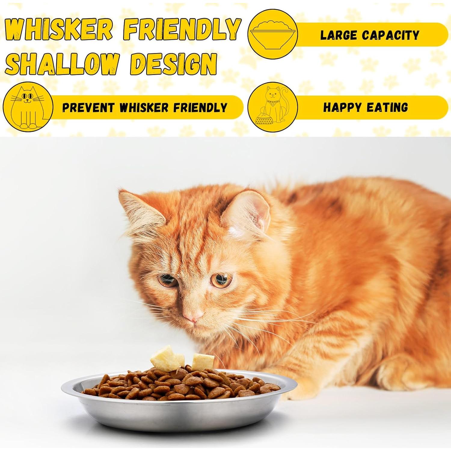 Domensi 8 Piezas Cuencos Acero Inoxidable para Gatos 14 cm