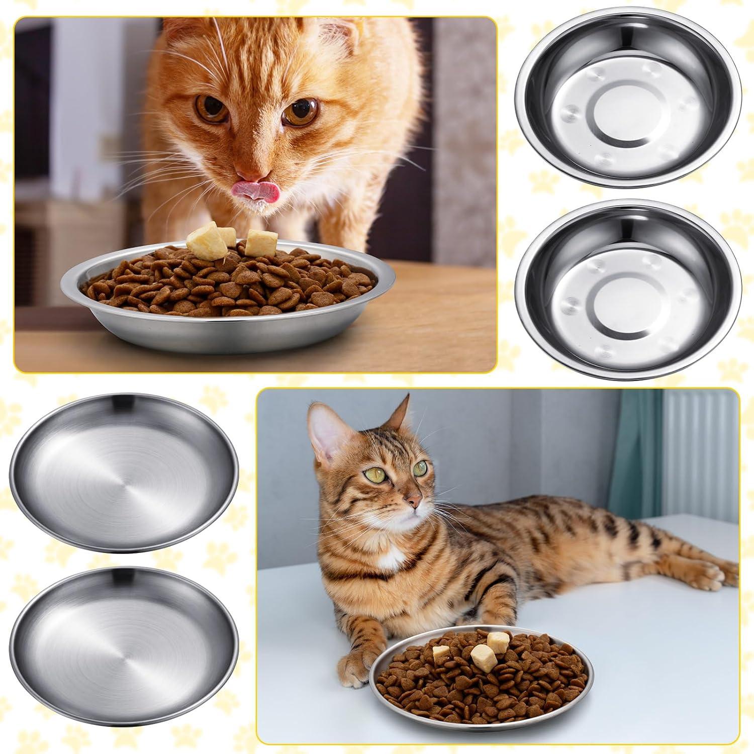 Domensi 8 Piezas Cuencos Acero Inoxidable para Gatos 14 cm