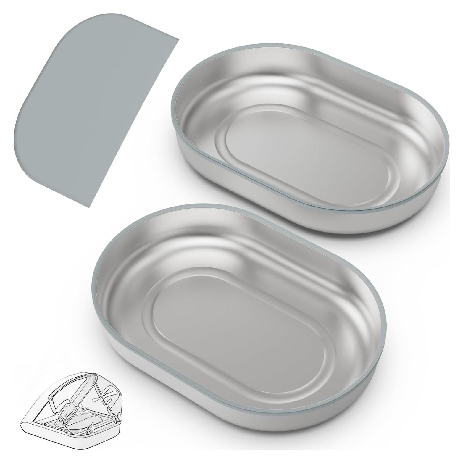 Tazones de Acero Inoxidable para Comedero Automático de Gato - Baofum