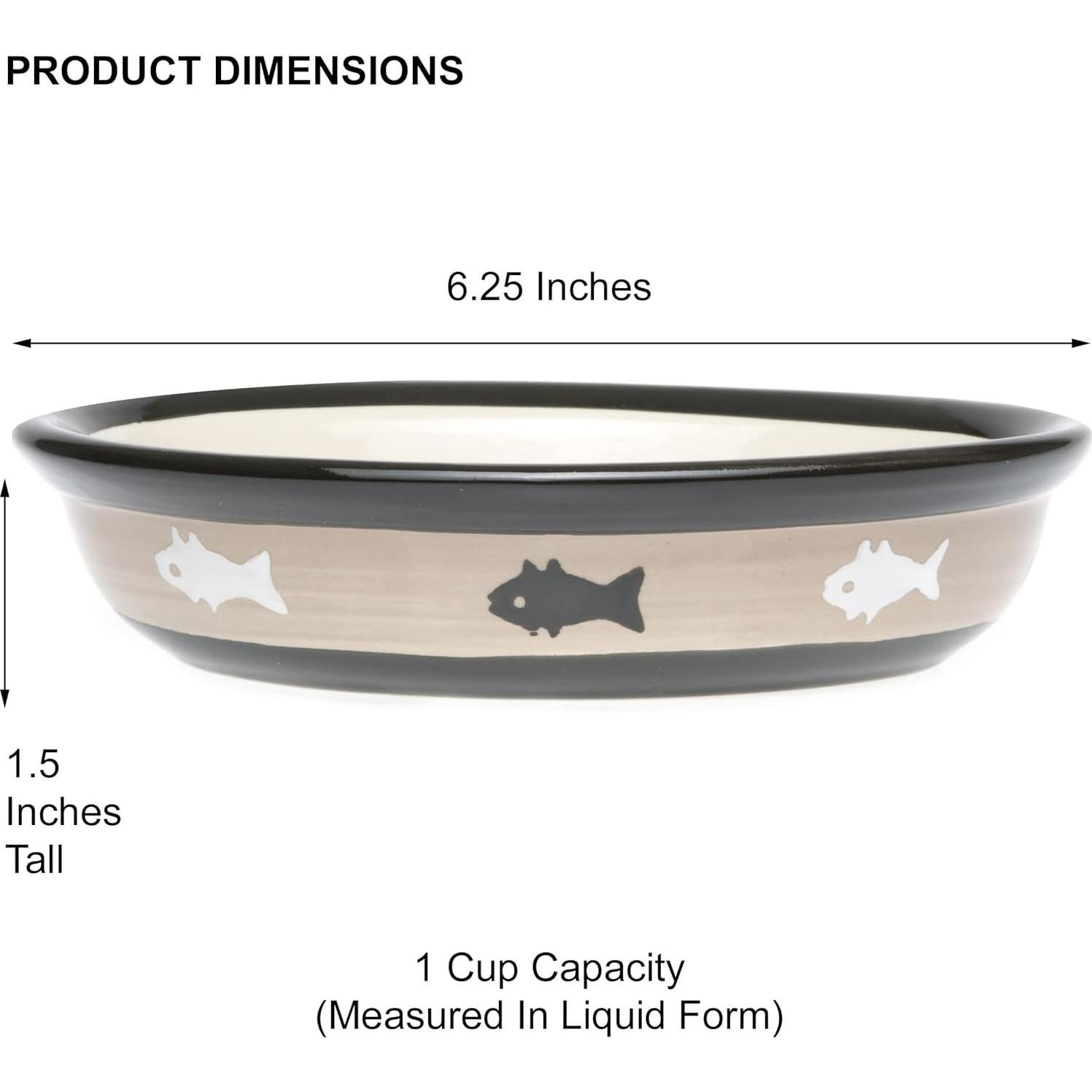 Tazón de Gato Cerámica PetRageous Ovalado 15.88 cm 1 Taza