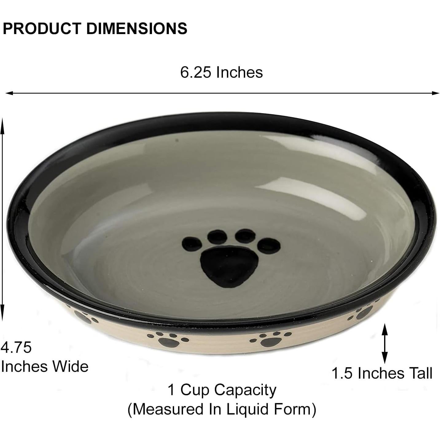 Tazón Ovalado de Cerámica PetRageous 44247 para Gatos 15.88 cm