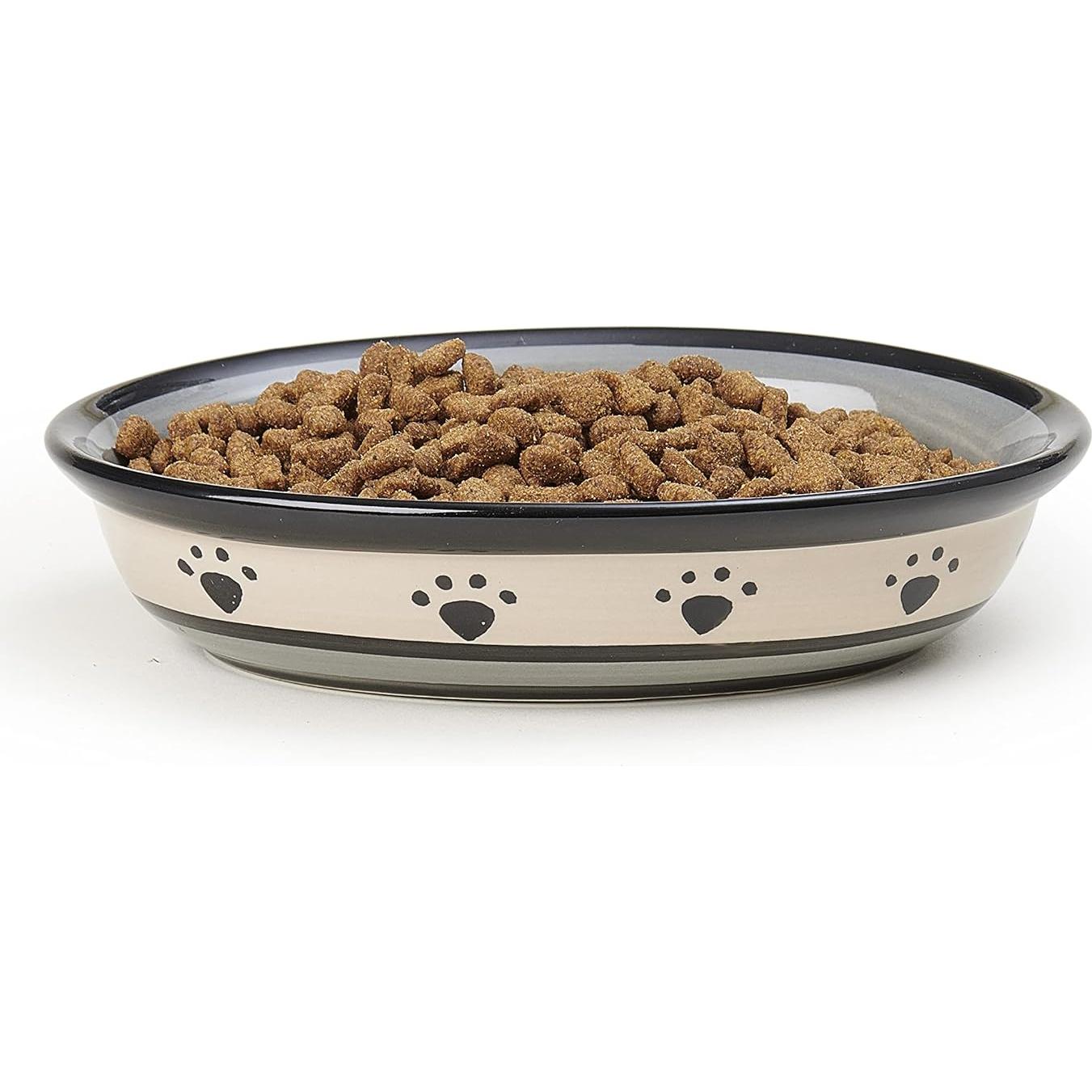 Tazón Ovalado de Cerámica PetRageous 44247 para Gatos 15.88 cm