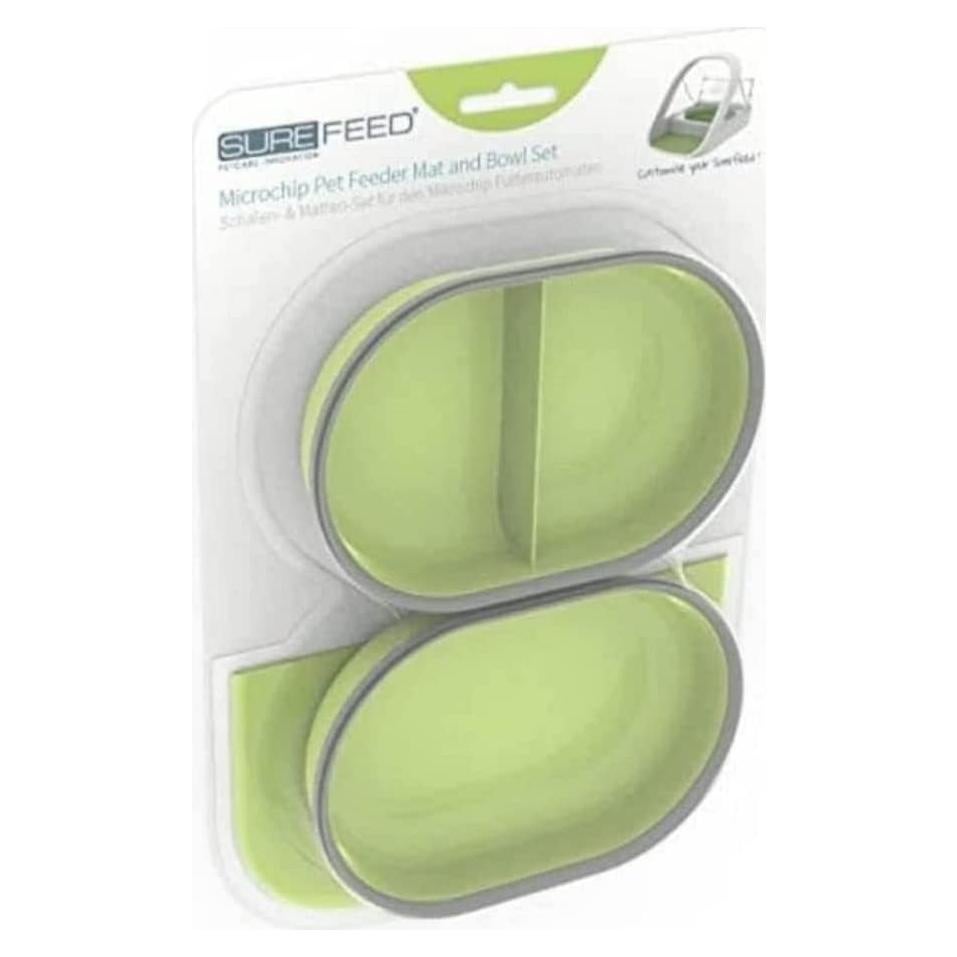 Juego de Alfombrilla y Cuencos SureFeed Verde - 3 Piezas