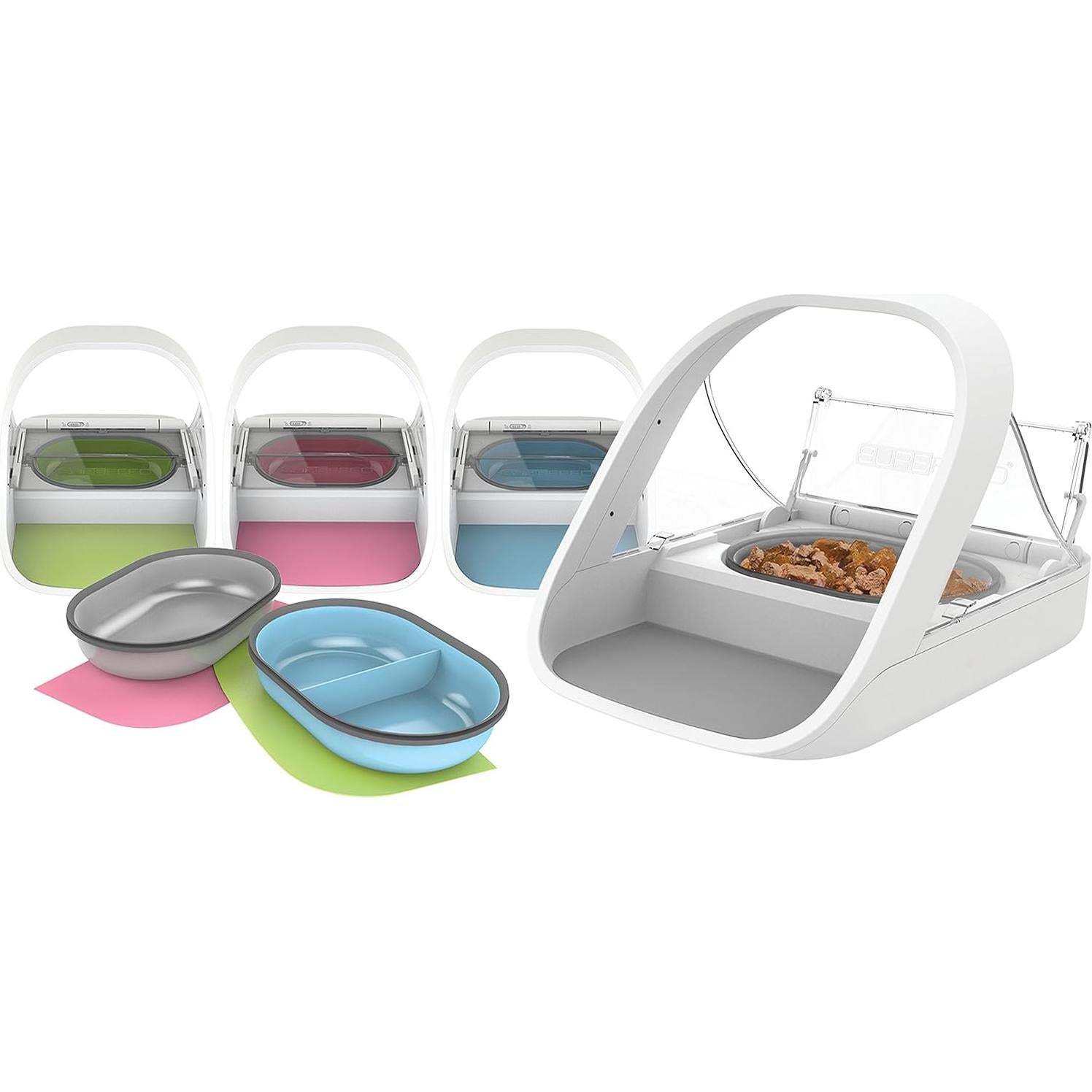 Tazón Dividido Rosa SureFeed para Alimentador de Mascotas