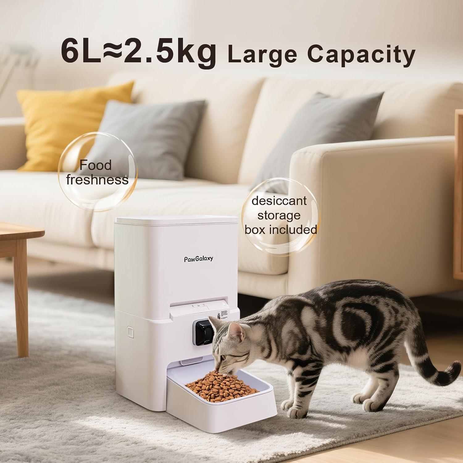 Dispensador Automático de Comida Pawgalaxy 6L con Cámara HD 1080P