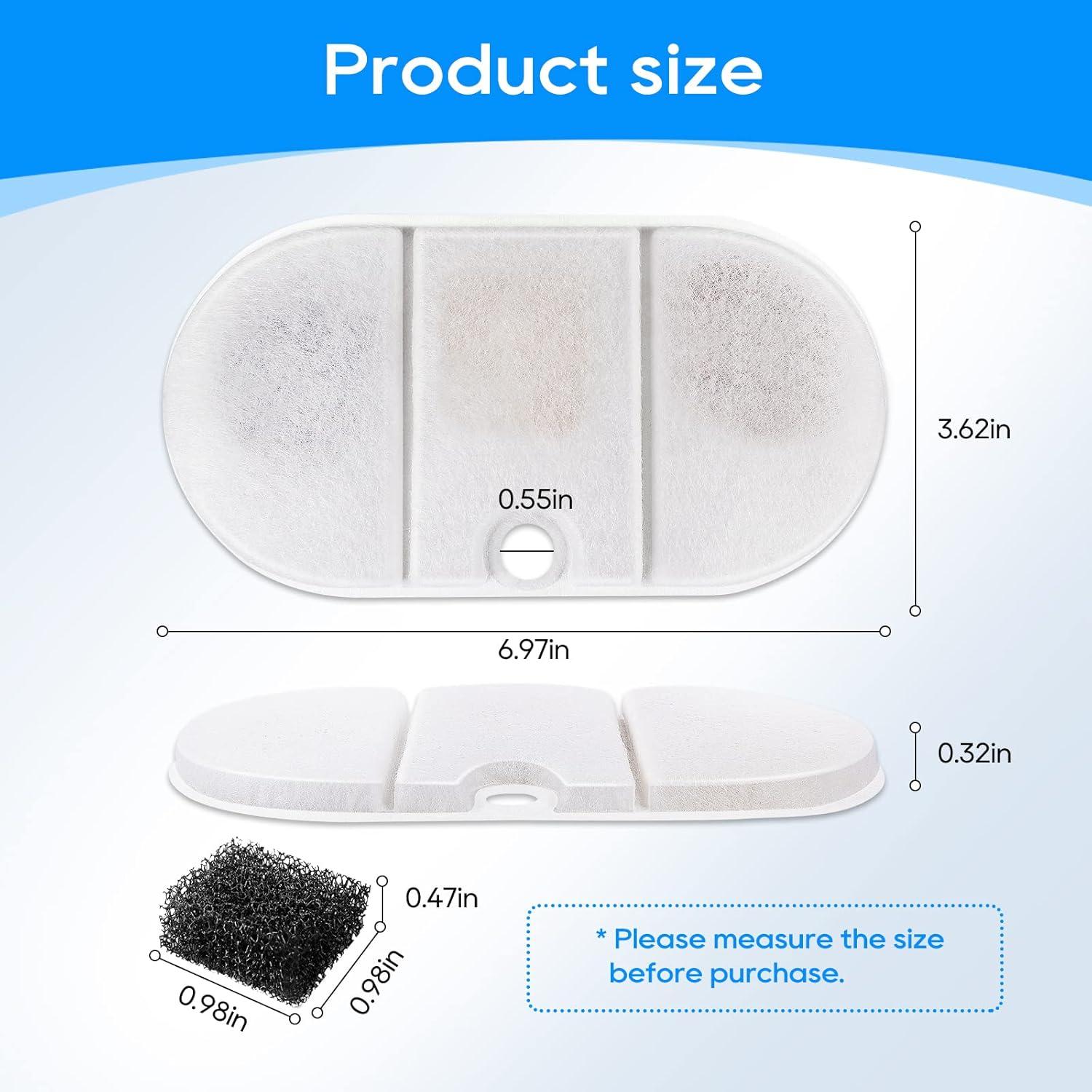 Filtros de Reemplazo MyfatBOSS para Fuente de Agua Gatos 16 Piezas