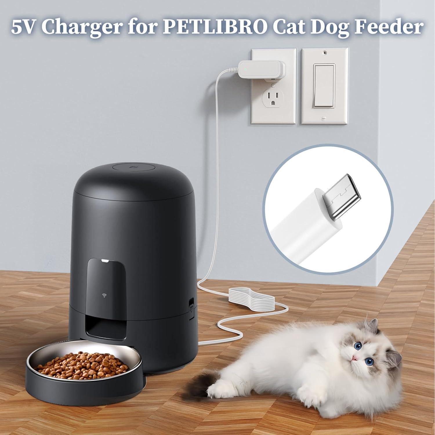 Cargador 5V PETLIBRO para Dispensador de Comida Gatos