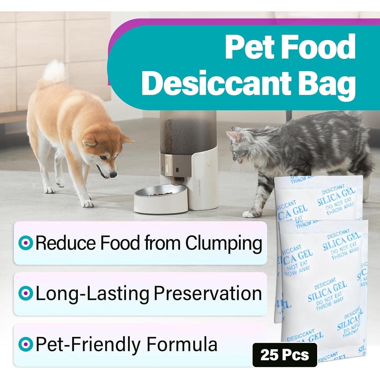 25 Bolsas Deshidratantes para Alimento de Mascotas Joworthy