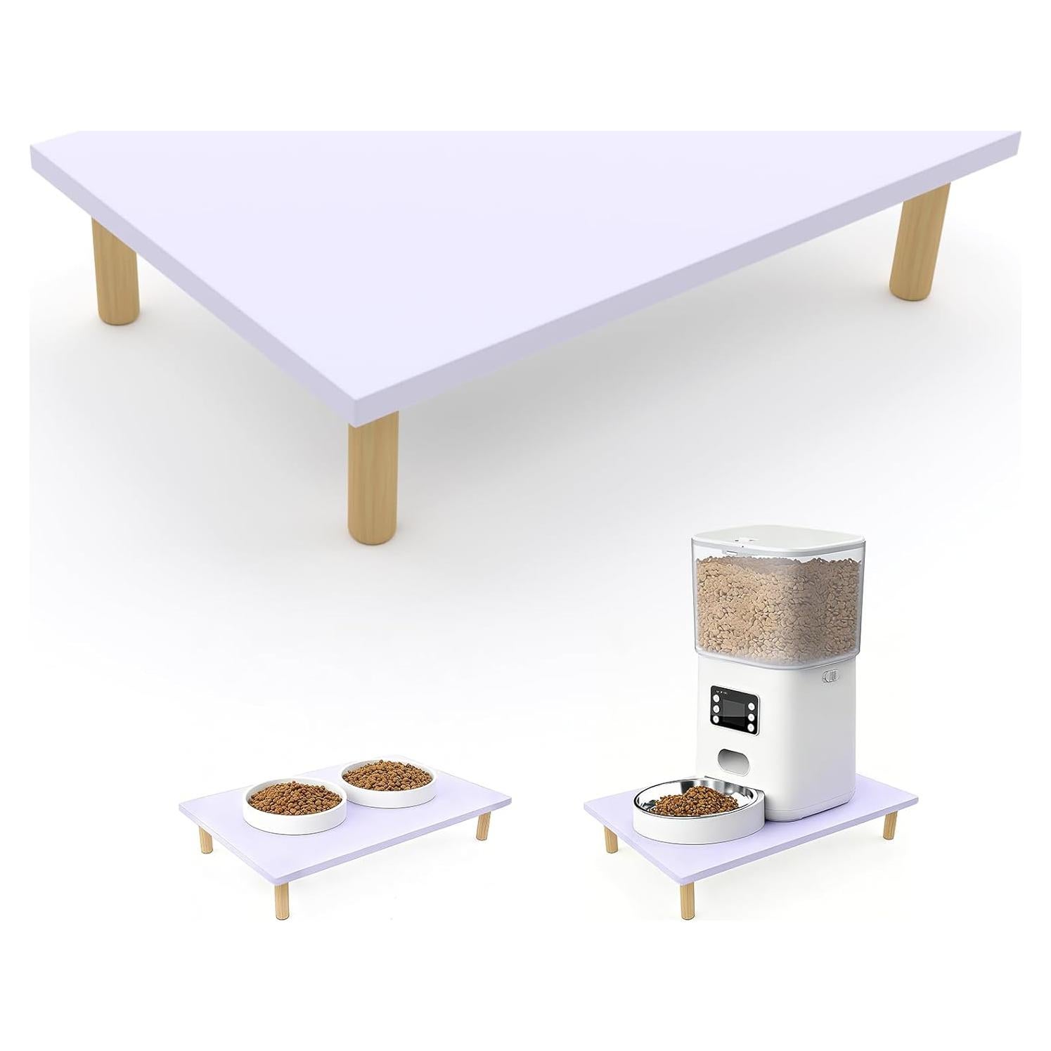 Soporte Elevado de Comida para Gatos KCLROEO Madera S 30x20cm