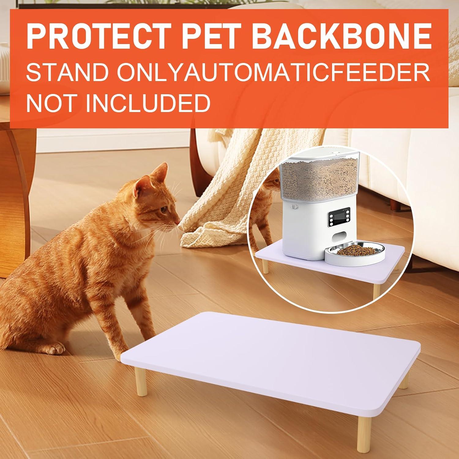 Soporte Elevado de Comida para Gatos KCLROEO Madera S 30x20cm