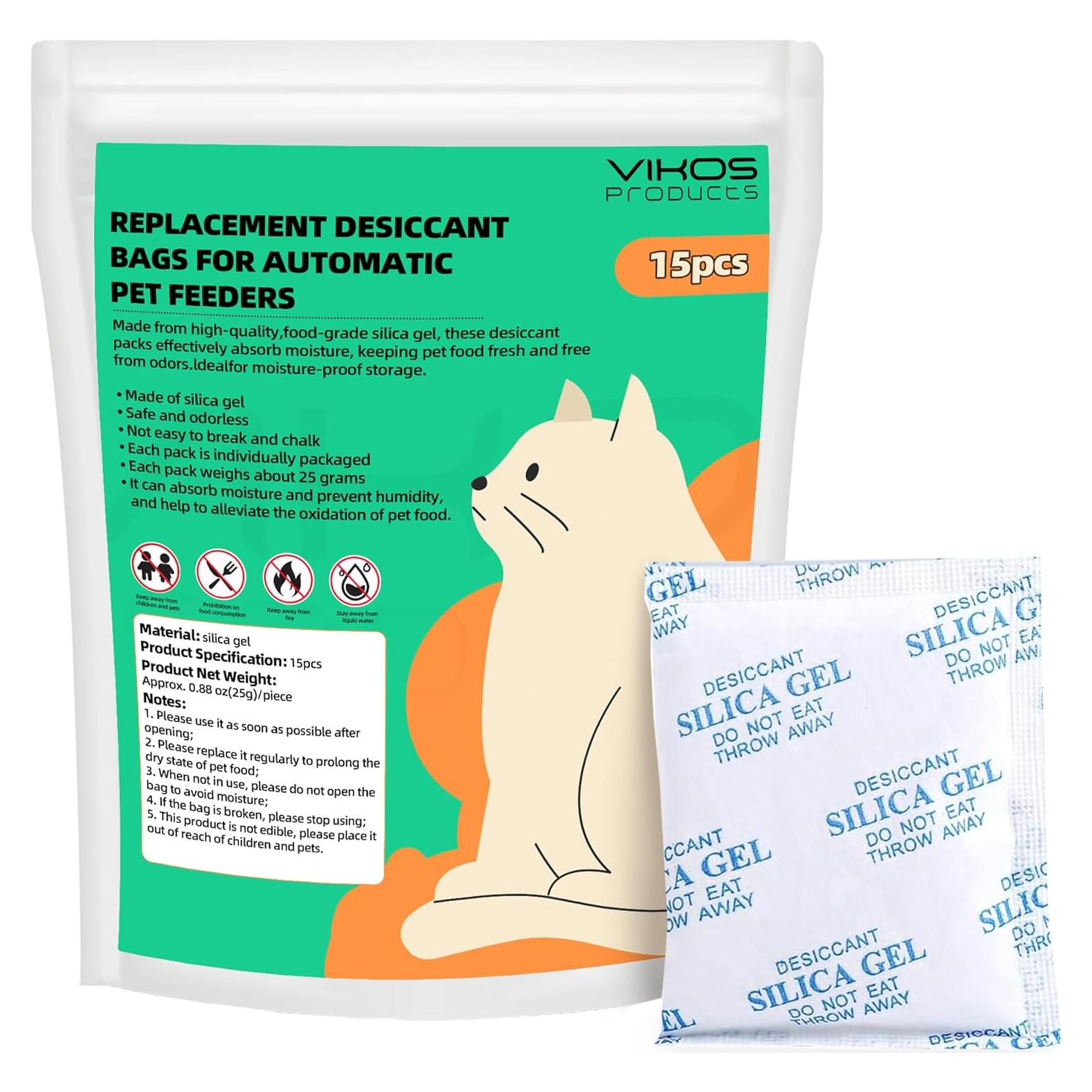 15 Bolsas Deshidratantes VIKOS para Alimentadores Automáticos Pet-kit