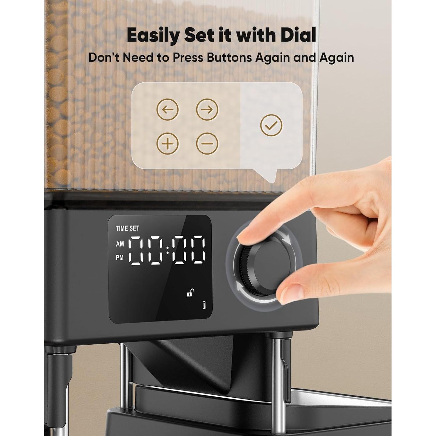 Comedero Automático para Gatos Oneisall 5L Doble Cuenco Acero Inoxidable