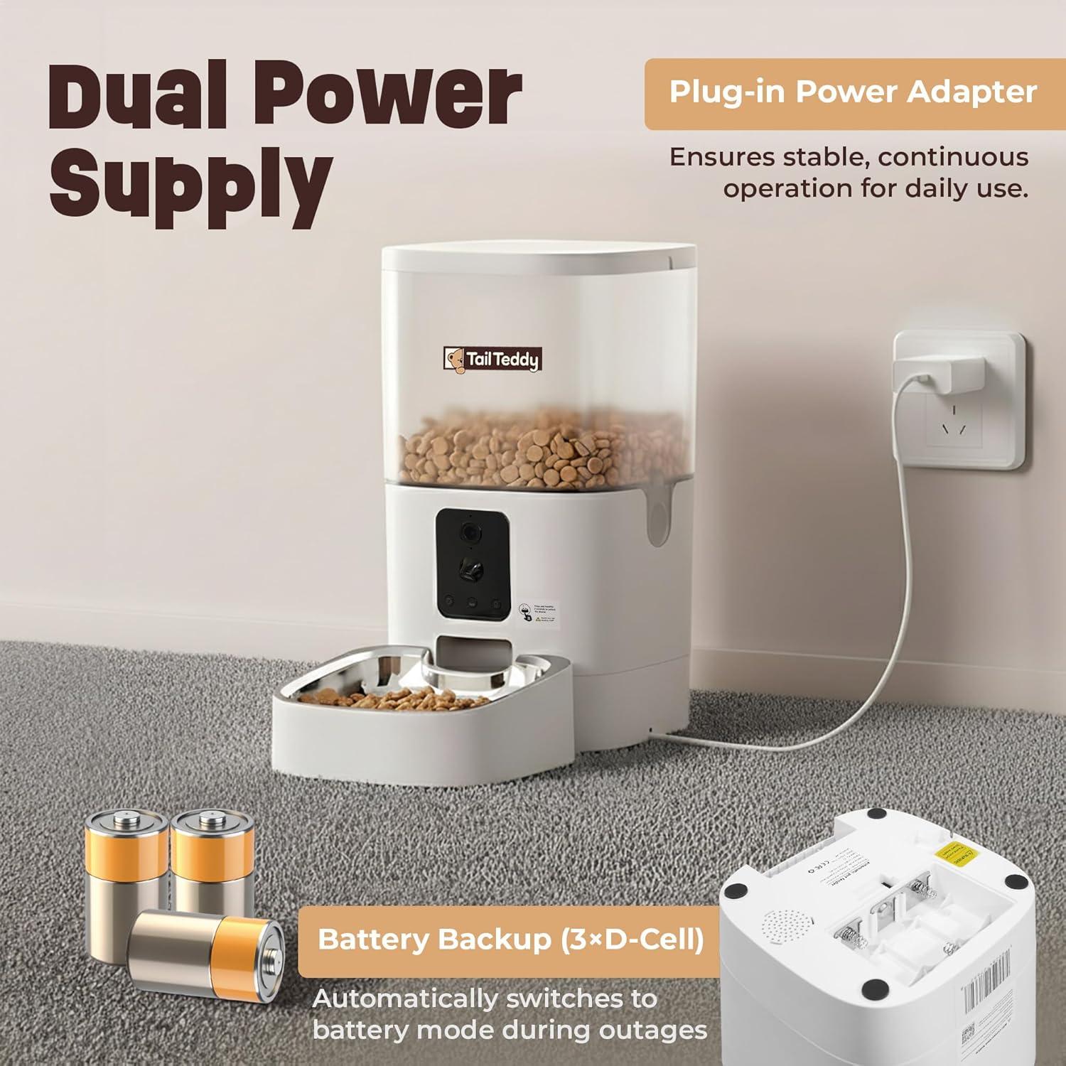 Alimentador Automático para Gatos TailTeddy 6L con App WiFi