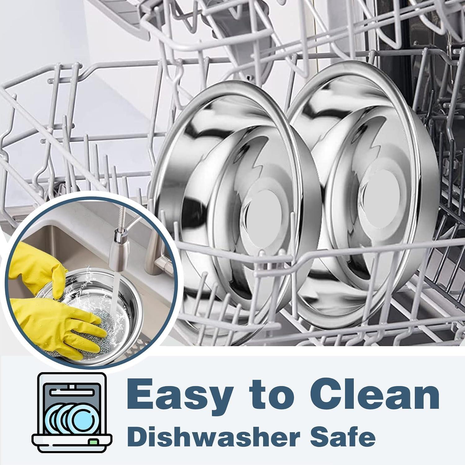 6 Cuencos de Acero Inoxidable Arespark para Gatos 14 cm