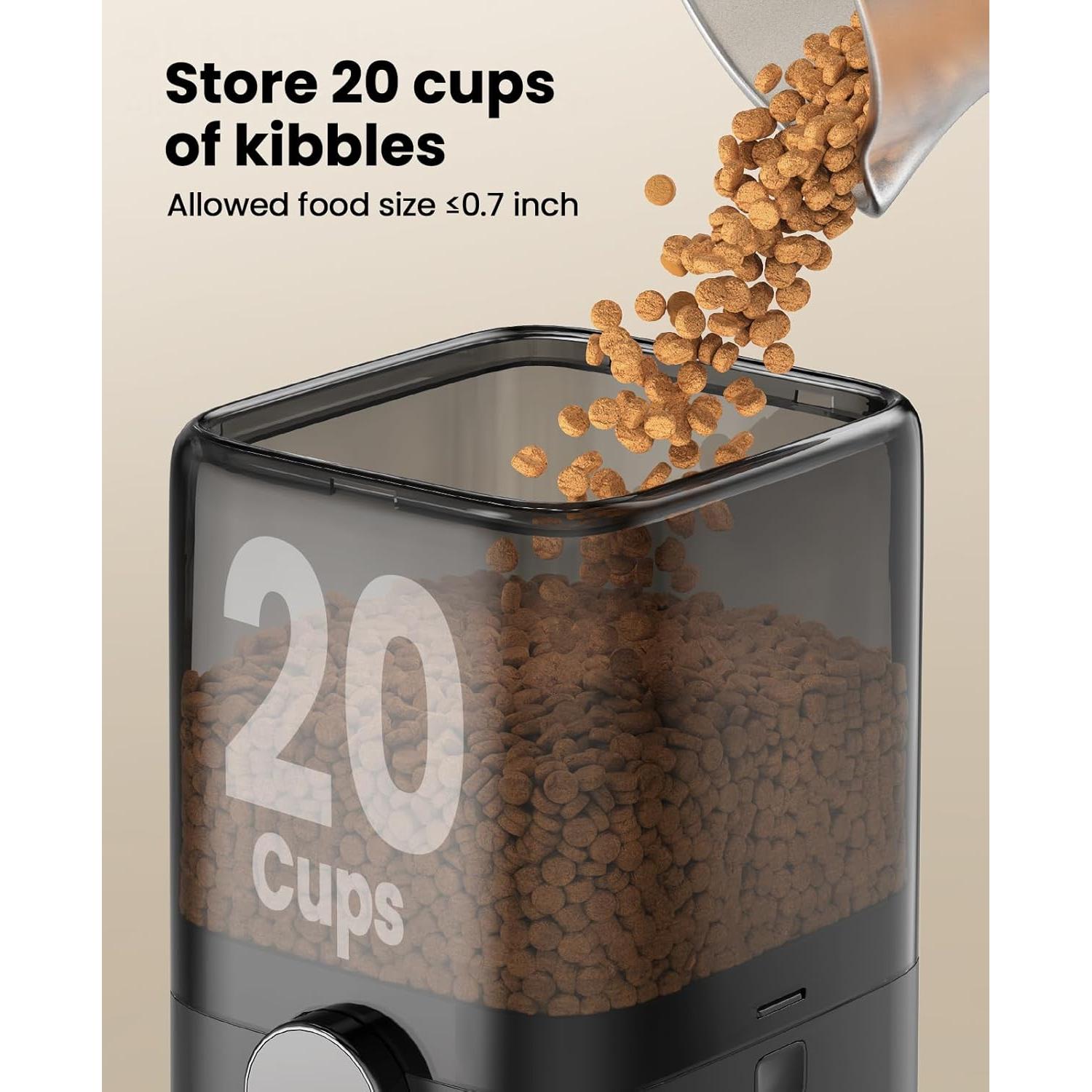 Comedero Automático para Gatos Oneisall 5L Programable Negro