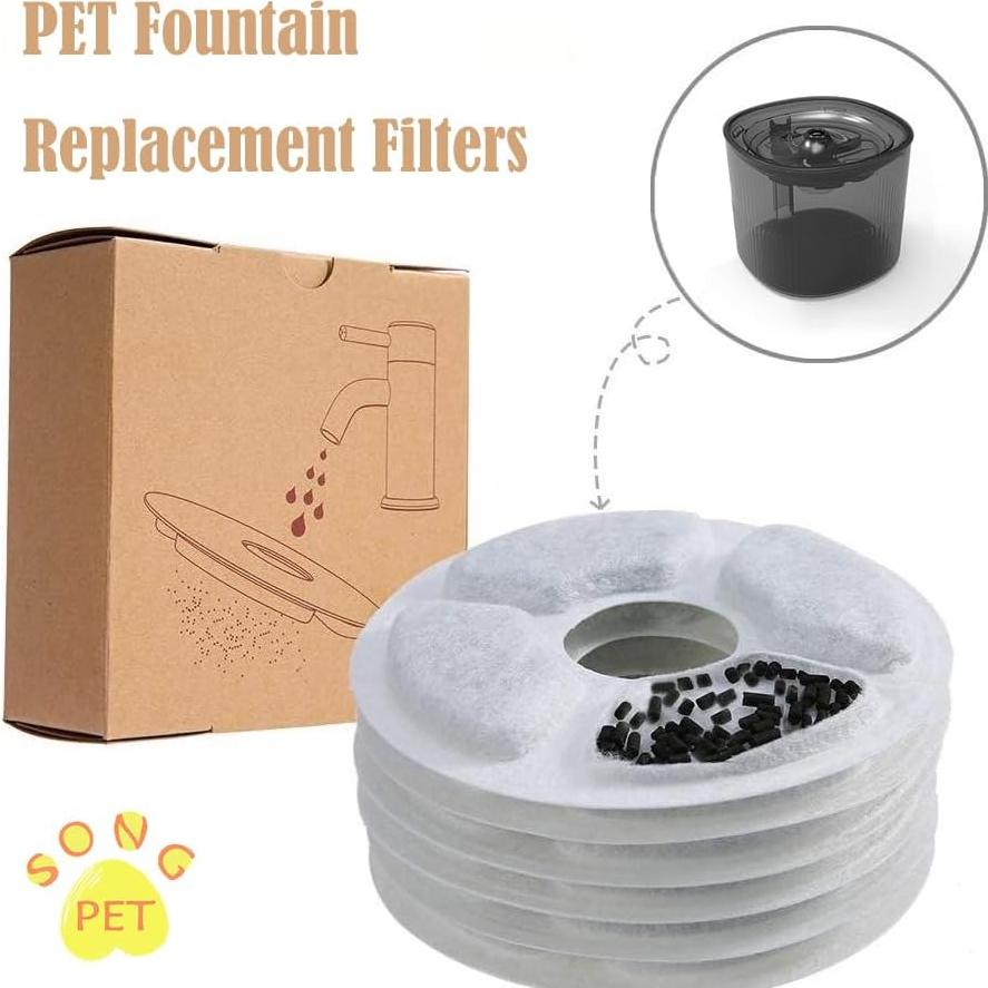 Filtros de Reemplazo para Fuente de Agua para Gatos Songpet - Paquete de 6