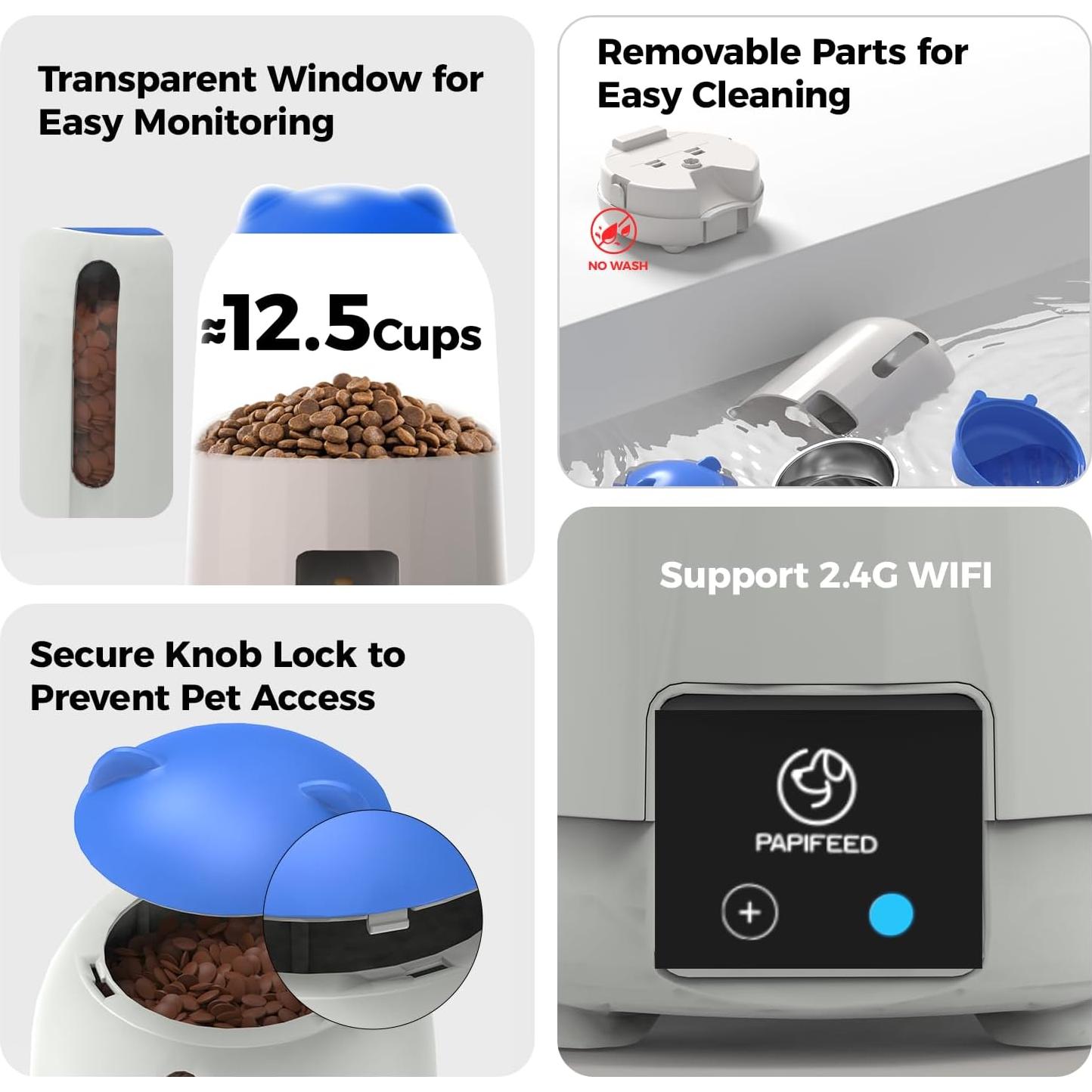 Comedero Automático PAPIFEED 3L para Gatos y Perros Pequeños