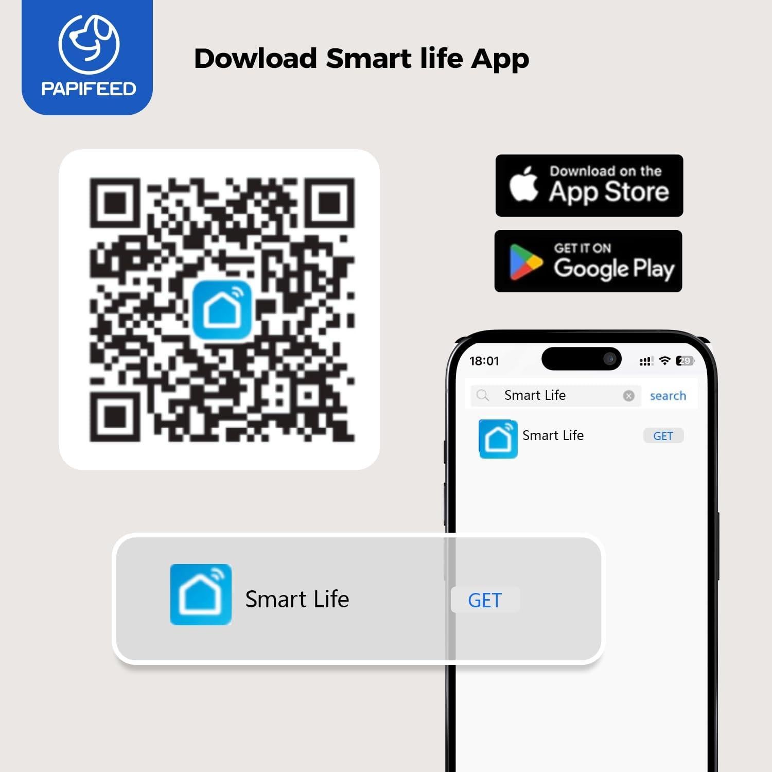 Comedero Automático PAPIFEED 3L para Gatos y Perros Pequeños