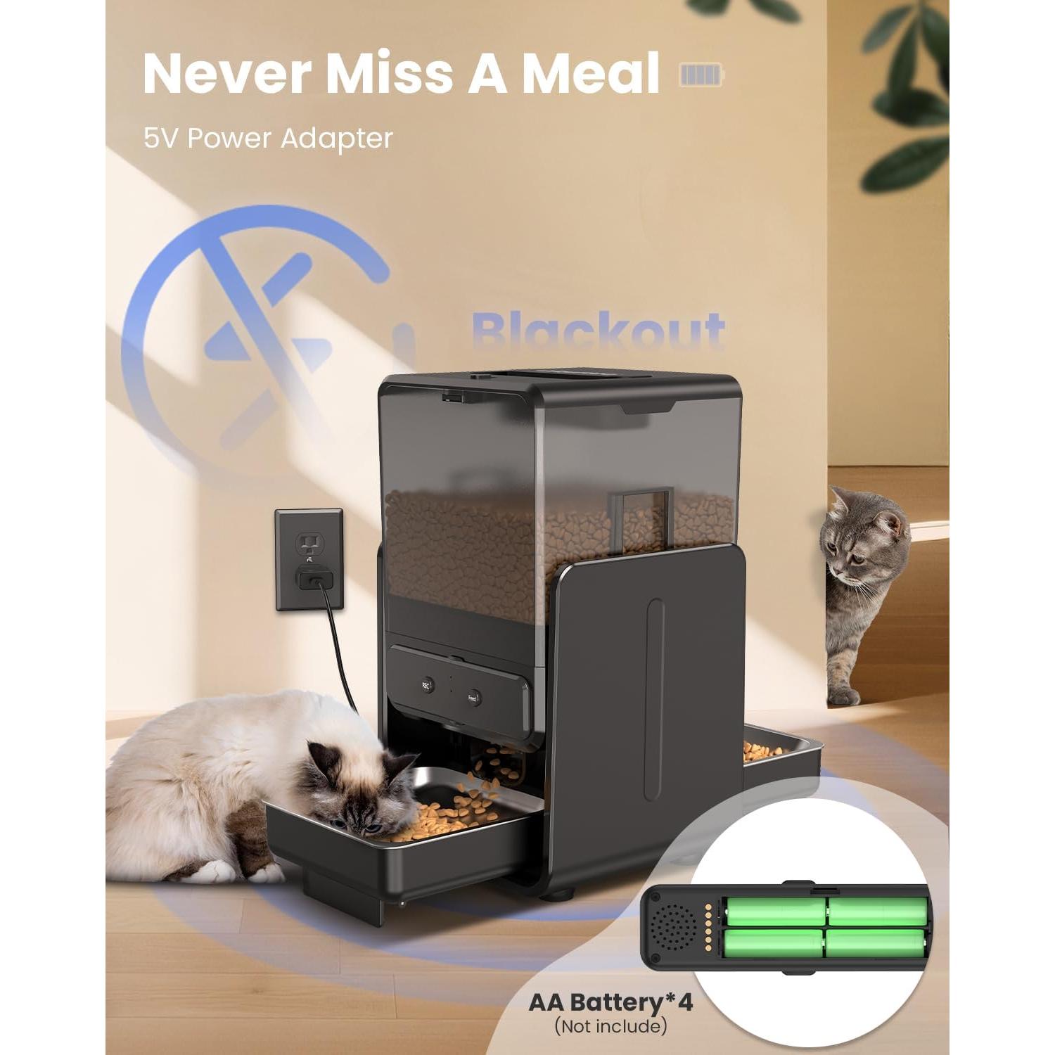 Comedero Automático para Gatos CityFlee WiFi 5G 5L Doble Cuenco