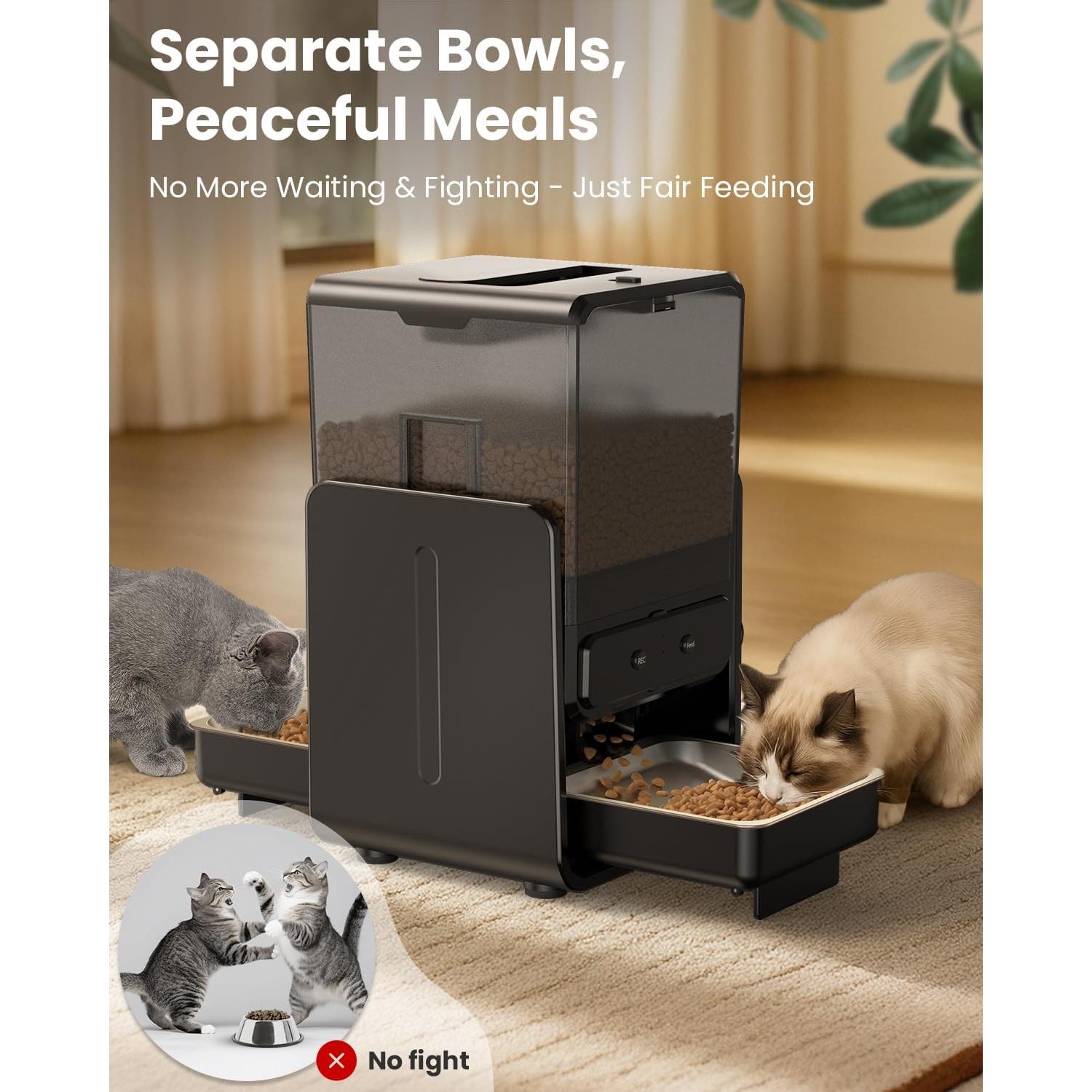 Comedero Automático para Gatos CityFlee WiFi 5G 5L Doble Cuenco