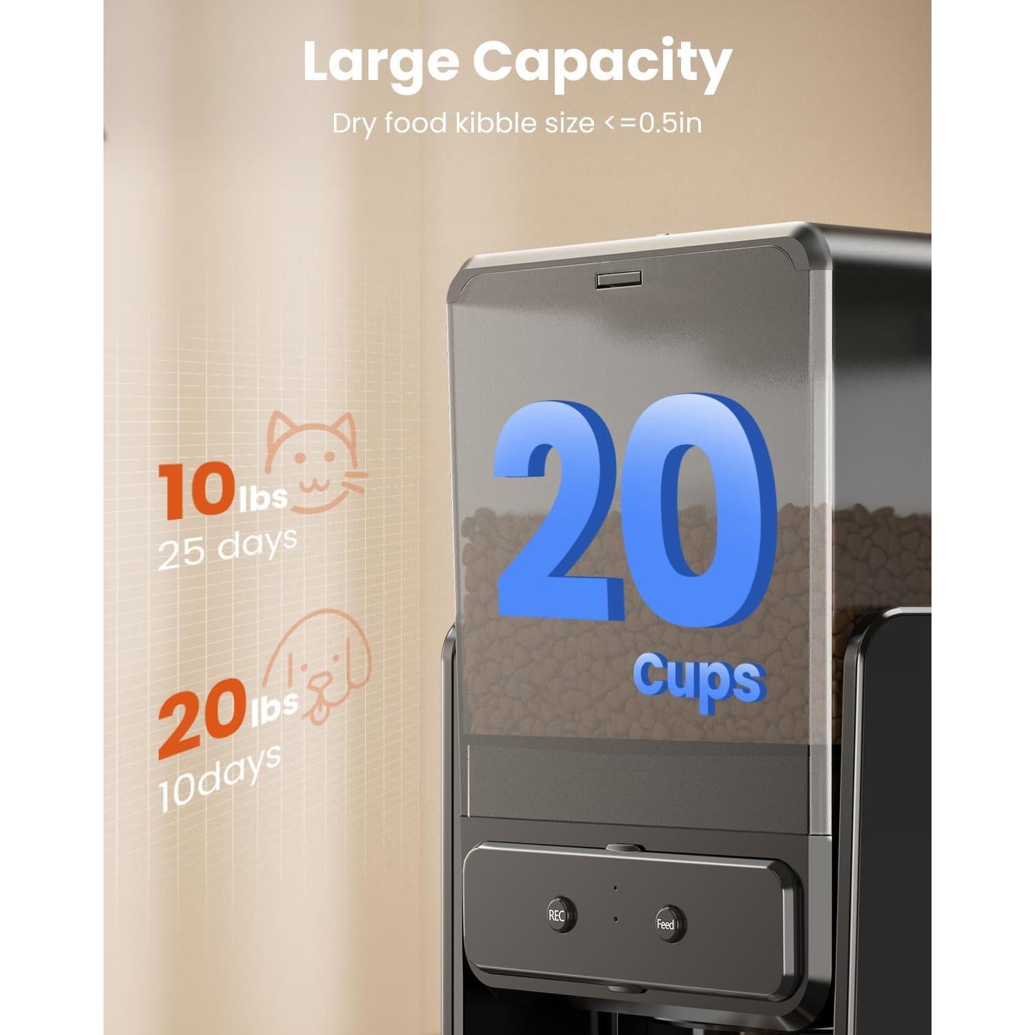 Comedero Automático para Gatos CityFlee WiFi 5G 5L Doble Cuenco