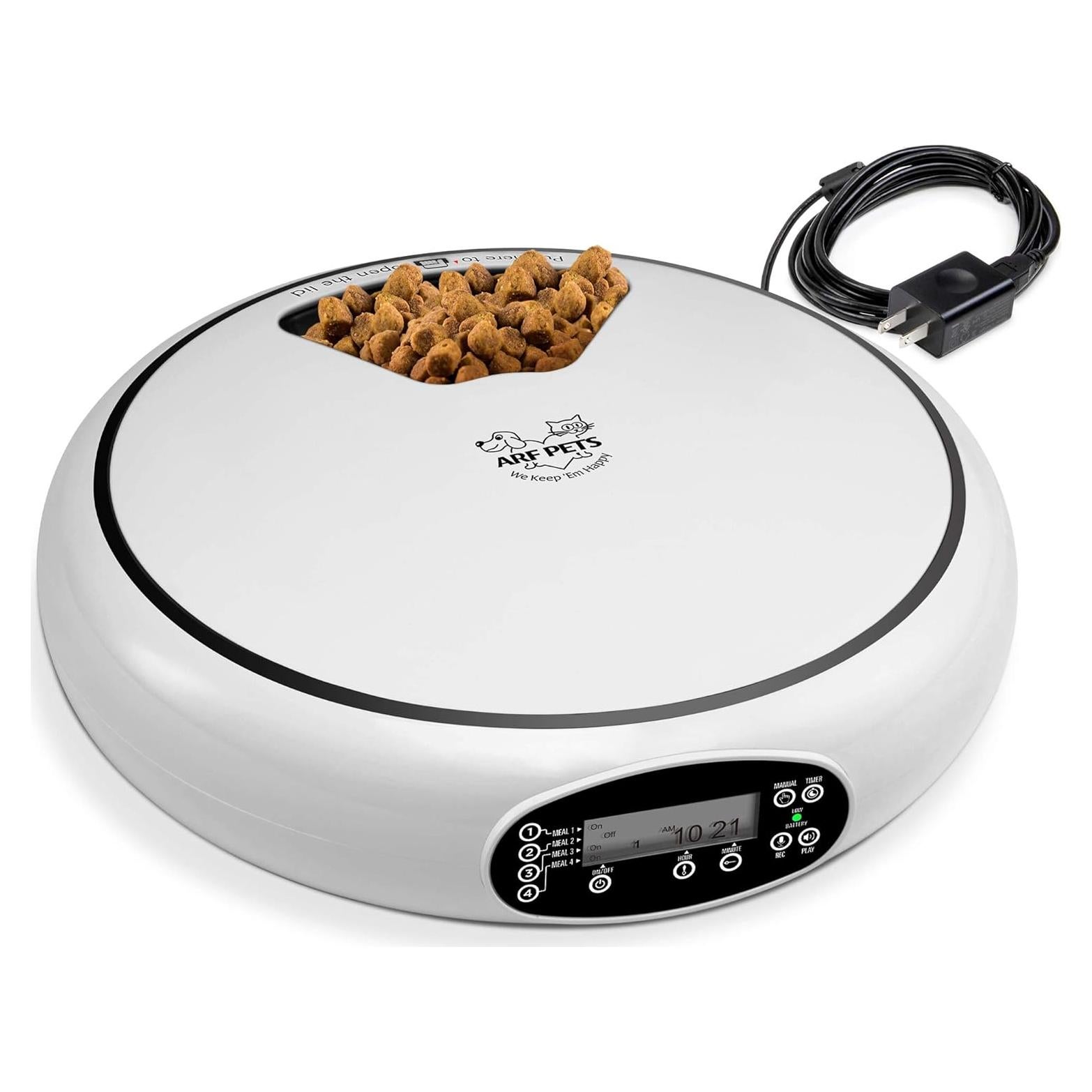 Dispensador Automático de Comida Arf Pets 5 Comidas 1 Taza