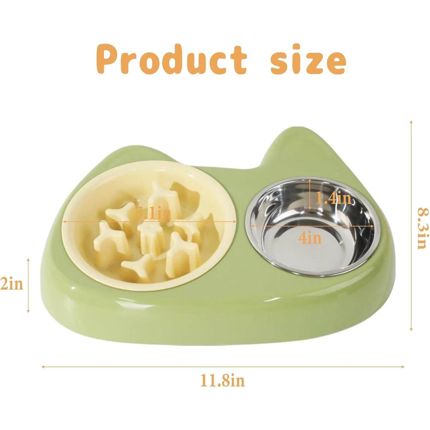 Cuenco Antiahogo para Gatos IVICOO, Doble Compartimento 21x13 cm