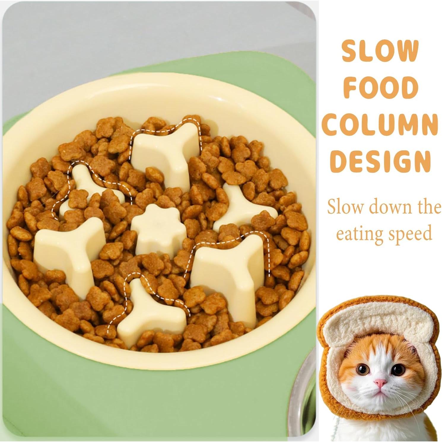 Cuenco Antiahogo para Gatos IVICOO, Doble Compartimento 21x13 cm