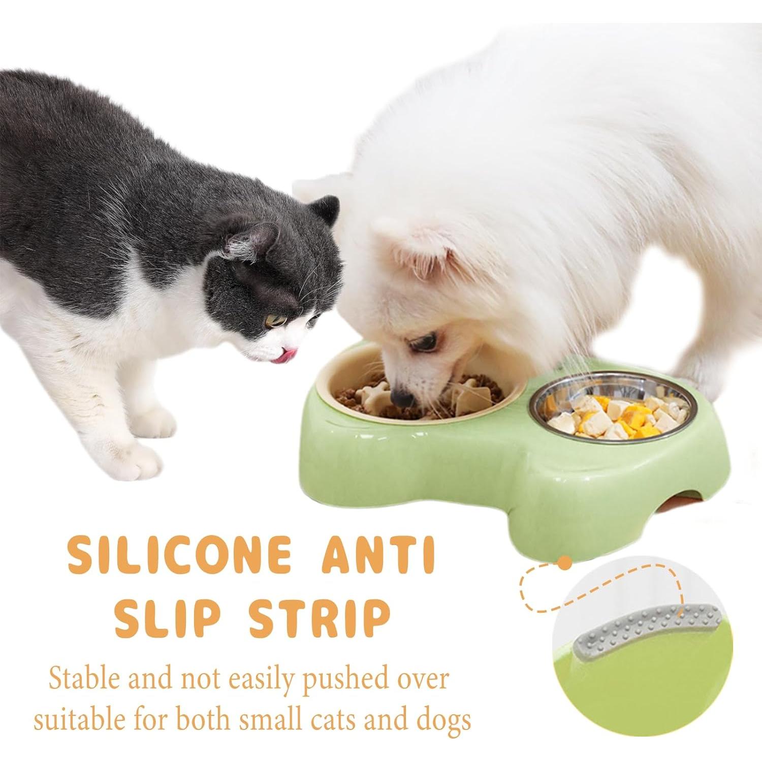 Cuenco Antiahogo para Gatos IVICOO, Doble Compartimento 21x13 cm